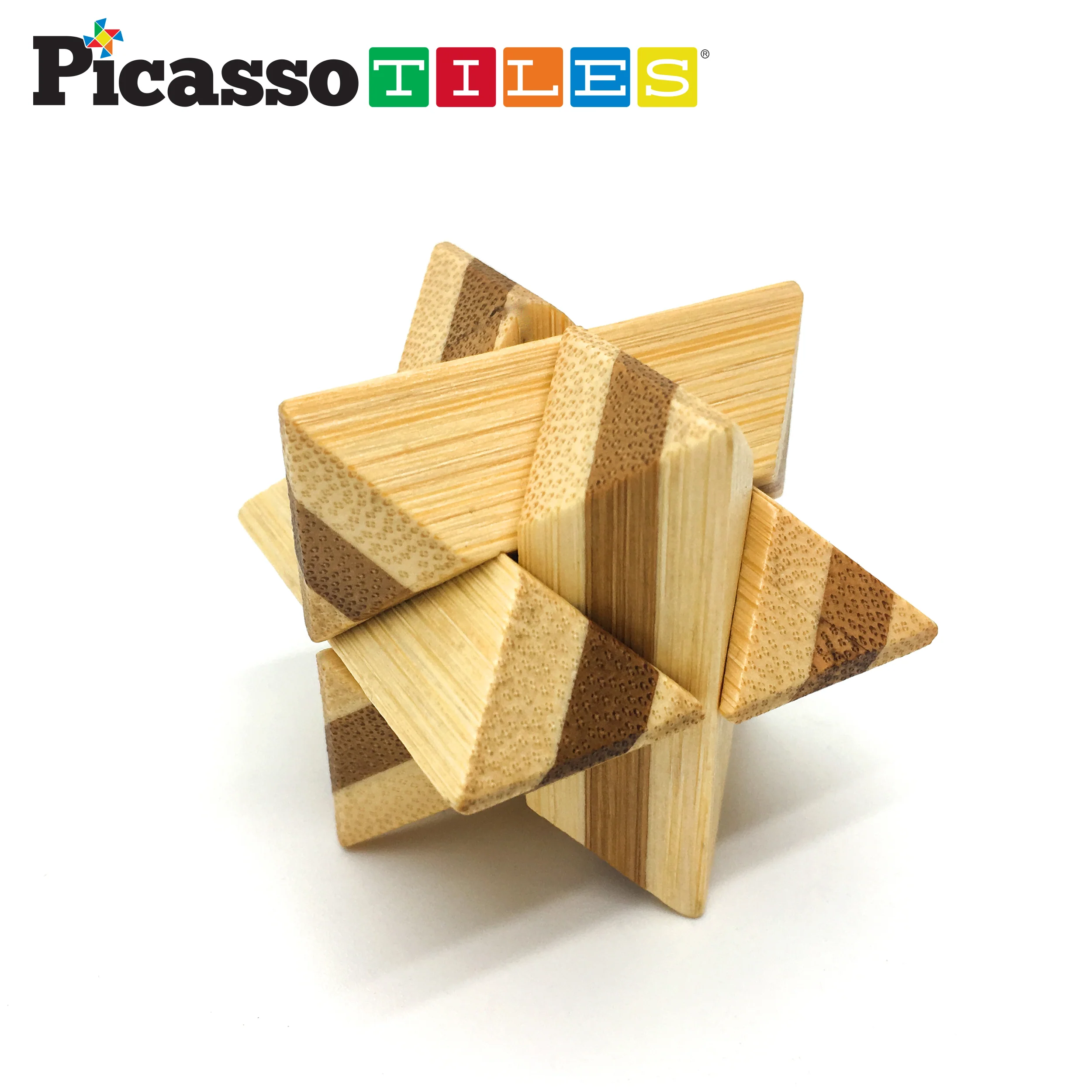PicassoTiles 8 Style Wooden Burr Puzzle Cube, Ball and Barrels - Image 9