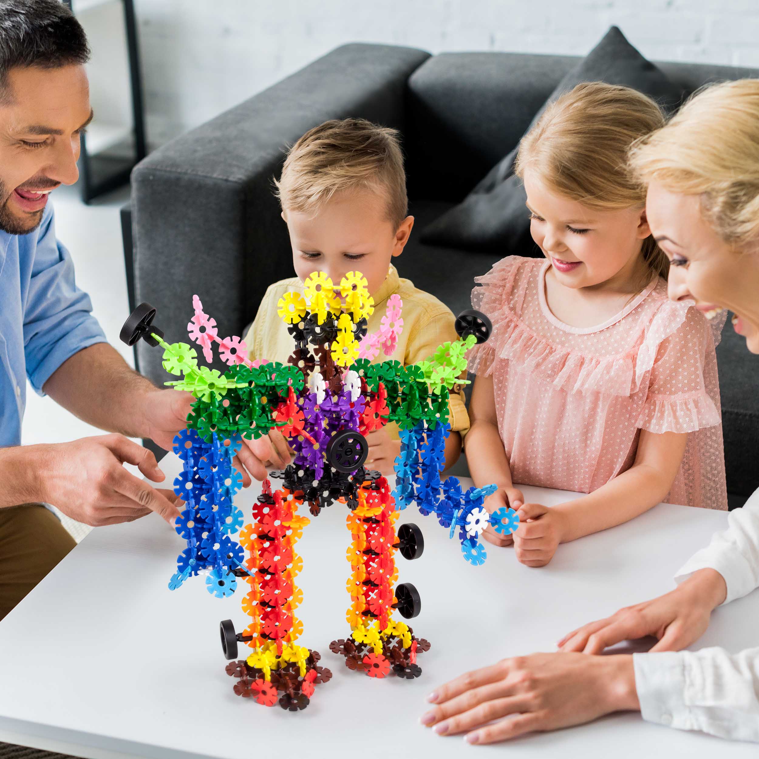 PicassoTiles 800pc Building Chips with 10 Wheels - Image 2