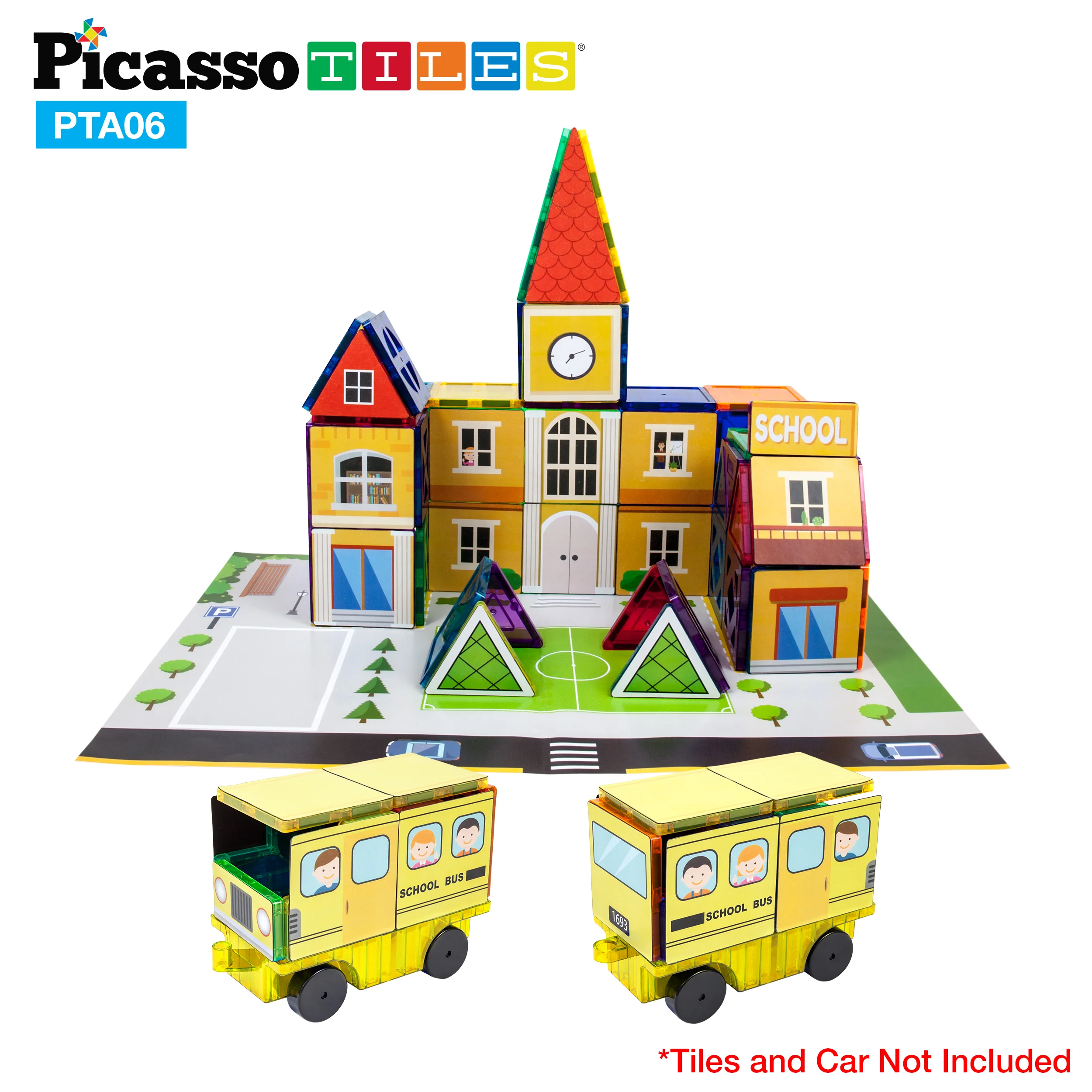 PicassoTiles Magnetic Tile Stick-On Graphics: 3in1 City Theme - Image 5
