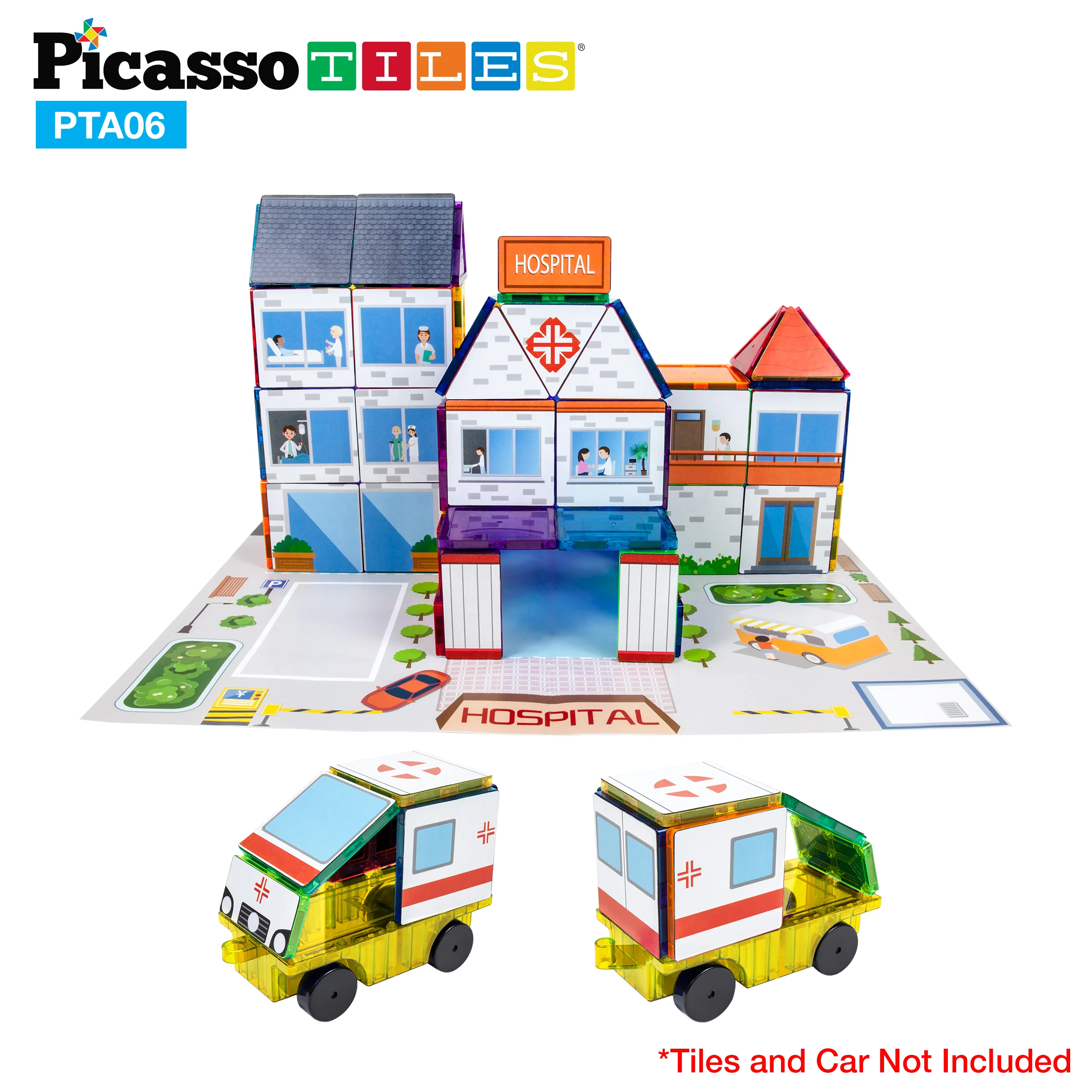 PicassoTiles Magnetic Tile Stick-On Graphics: 3in1 City Theme - Image 6