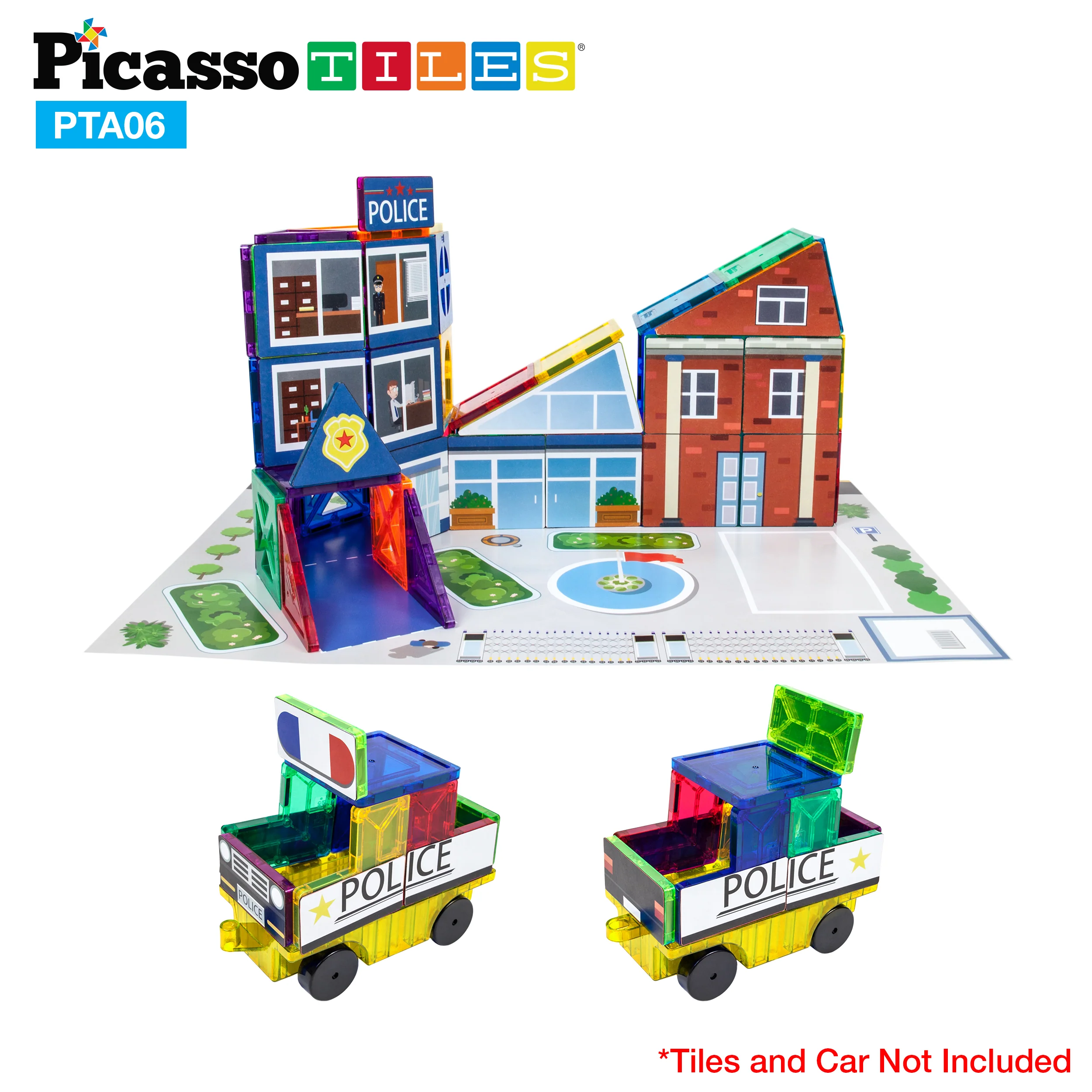 PicassoTiles Magnetic Tile Stick-On Graphics: 3in1 City Theme - Image 7