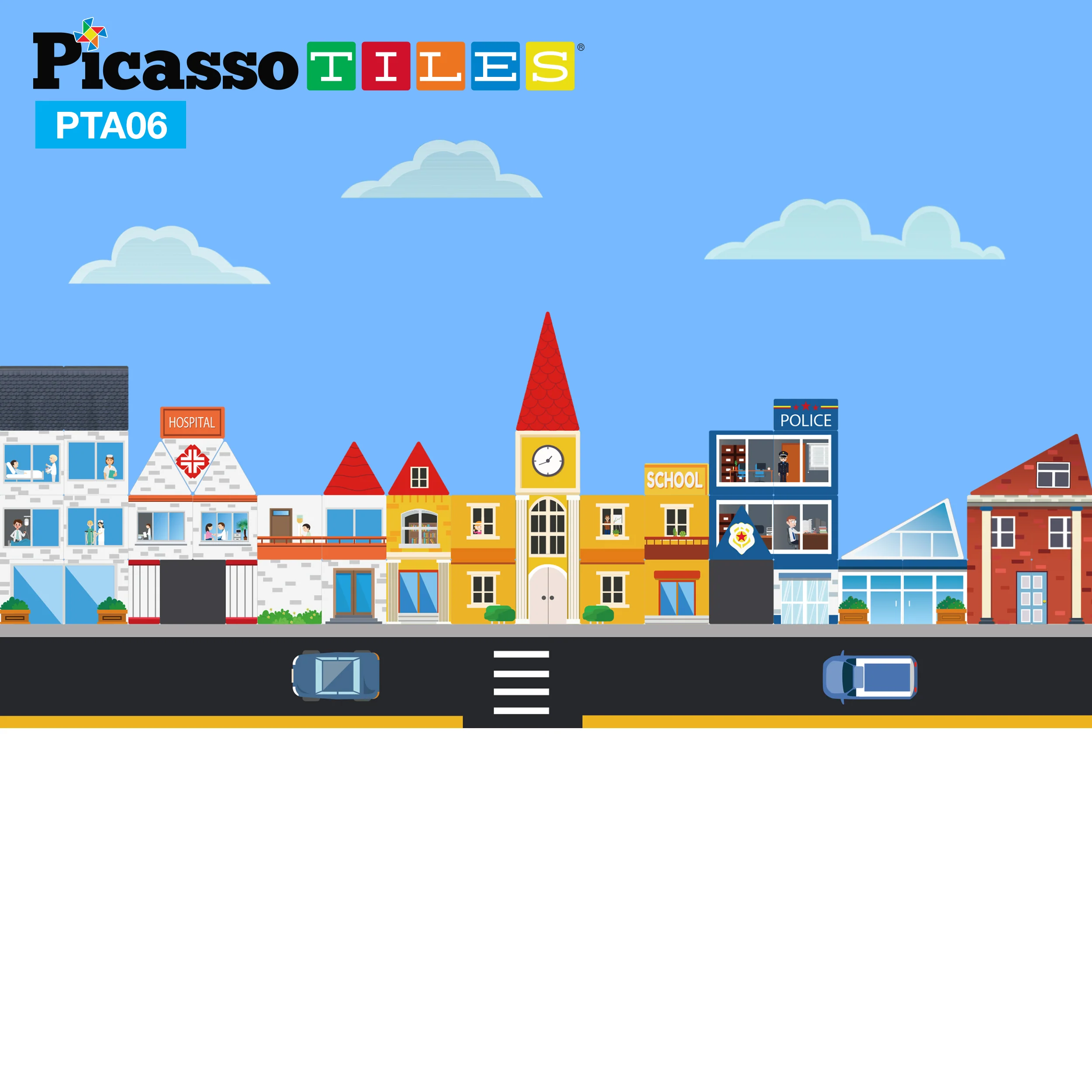 PicassoTiles Magnetic Tile Stick-On Graphics: 3in1 City Theme - Image 9