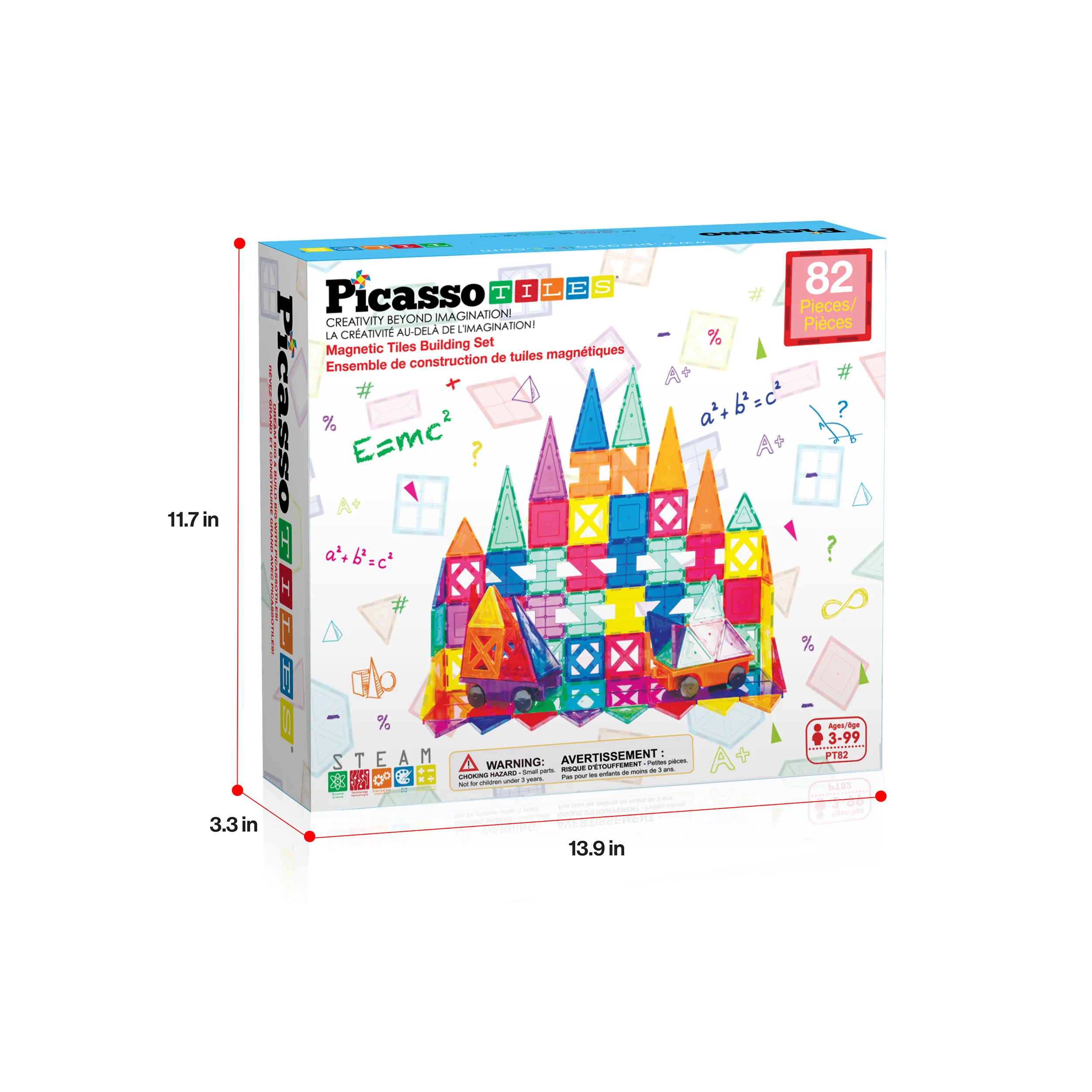PicassoTiles Magnetic Tile Creativity Builder Set (82 Pieces) - Image 9