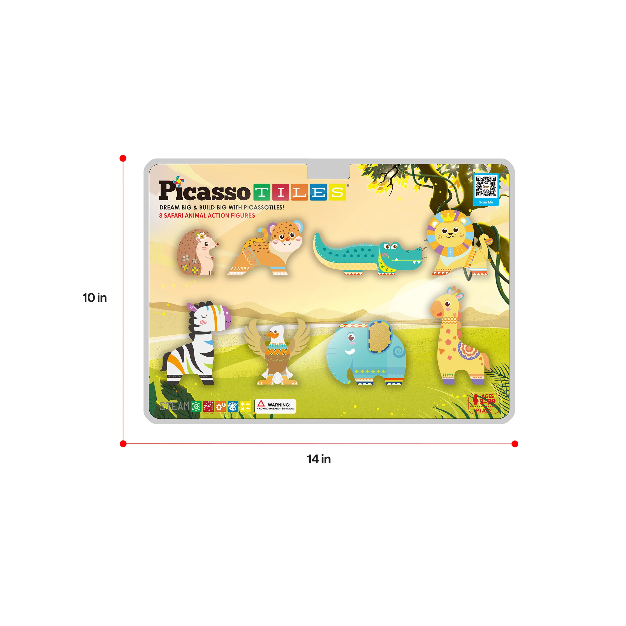 PicassoTiles Magnet Building Blocks 8 Safari Animal Action Figures - Image 9