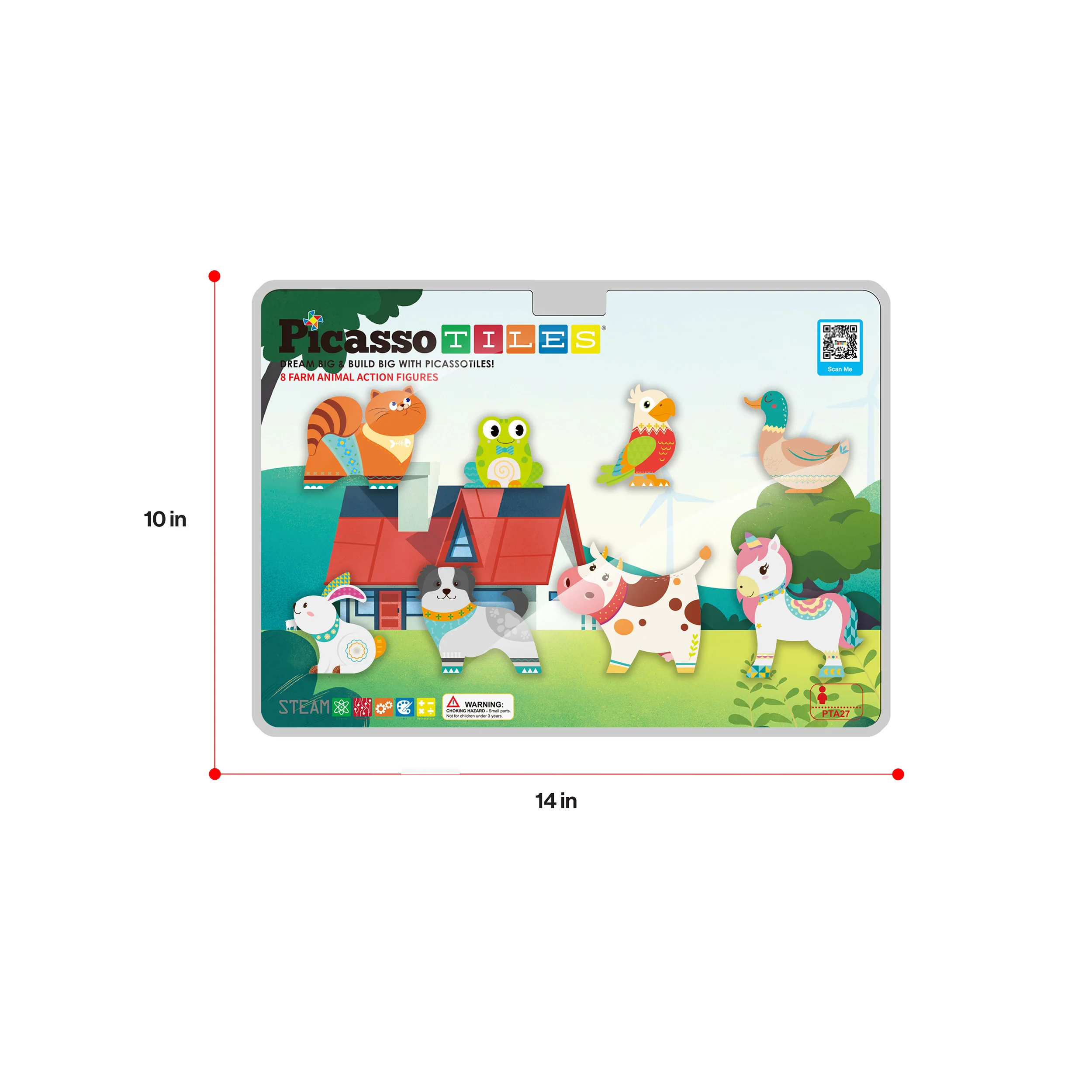 PicassoTiles 8pc Magnet Tile Building Blocks Farm Animal Action Figures - Image 9
