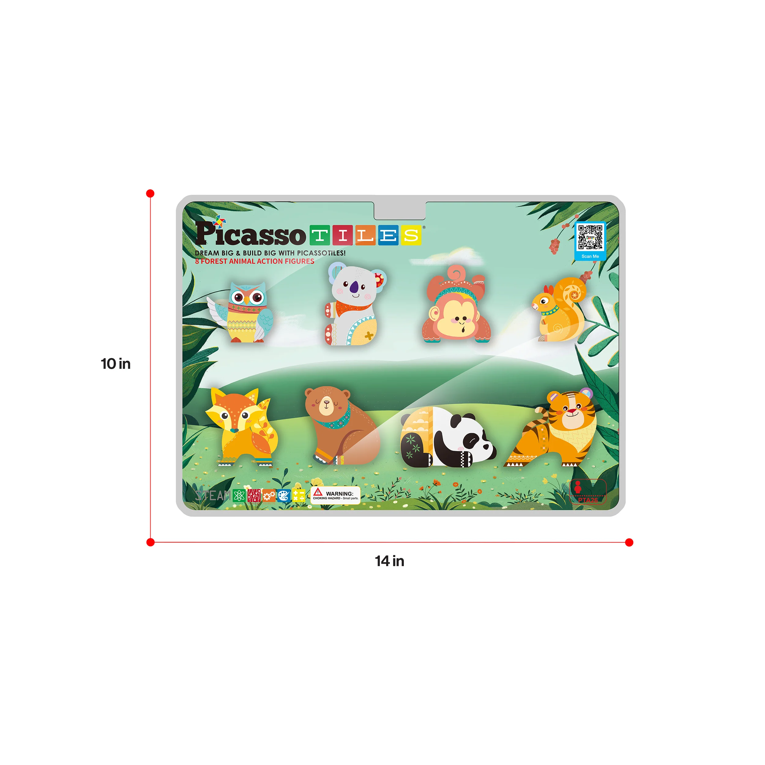 PicassoTiles Magnet Tile Building Blocks 8 Forest Animal Action Figures - Image 9