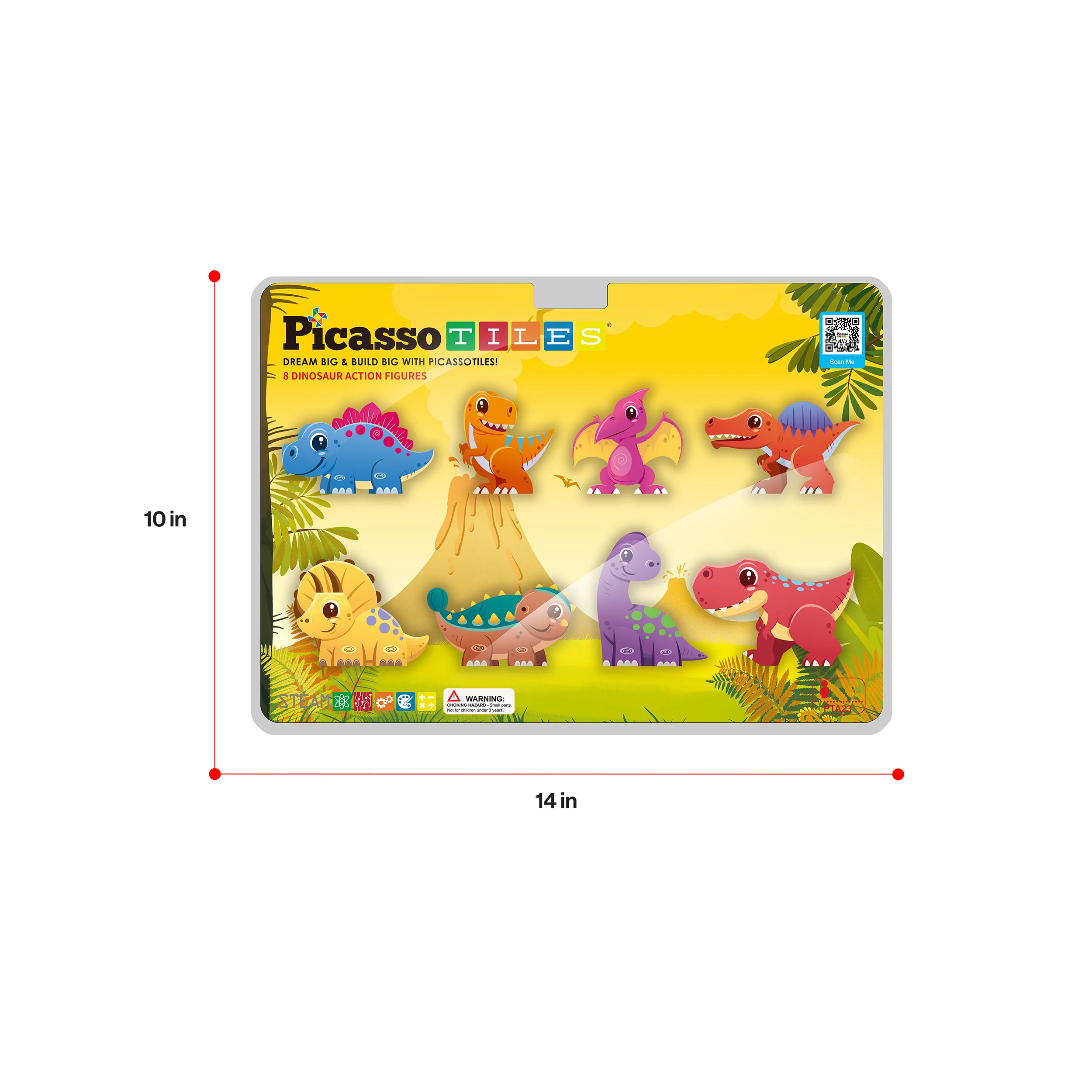 PicassoTiles Magnet Tiles Building Blocks 8 Dinosaur  Action Figures - Image 9