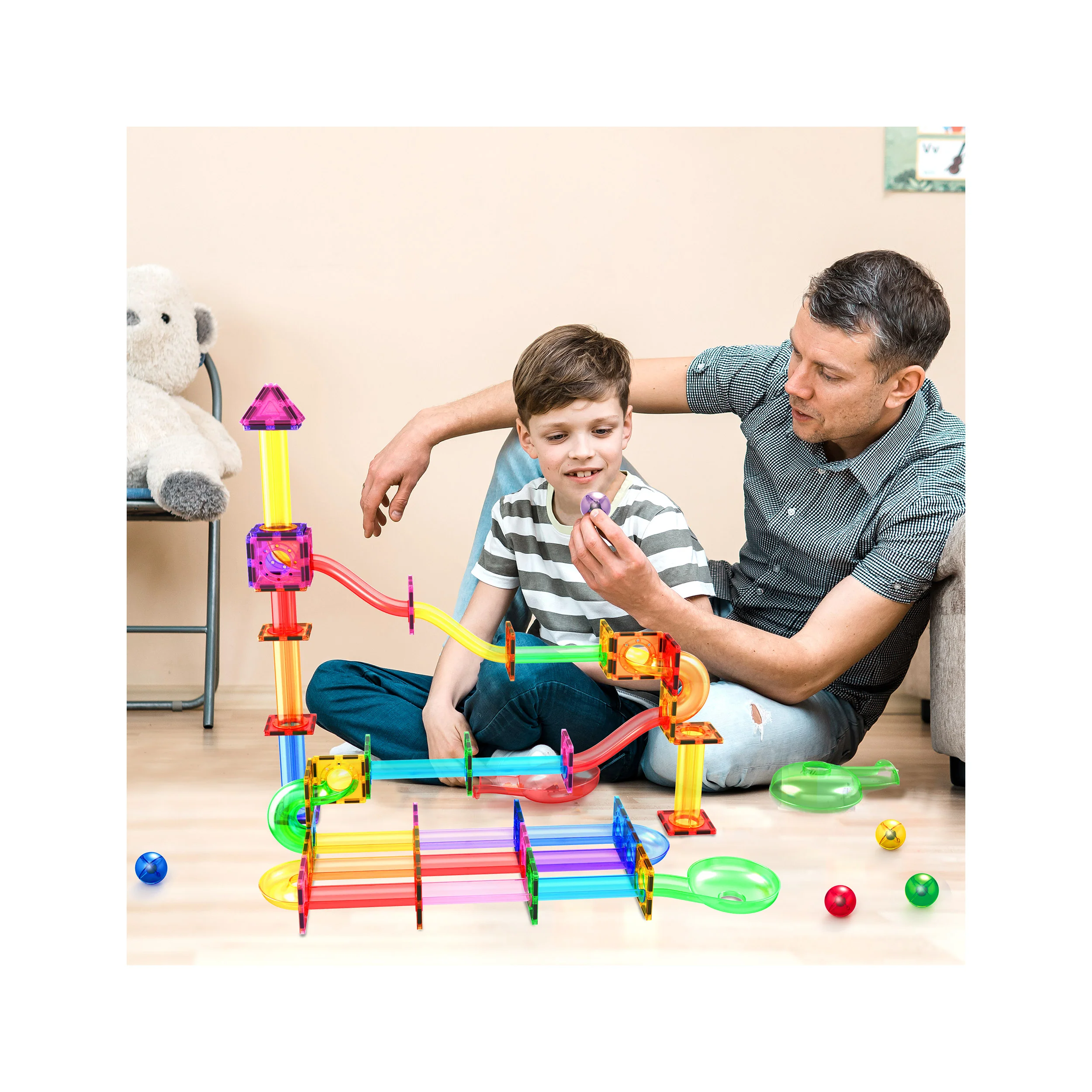 PicassoTiles Marbles for Marble Run Replacement Set (8 Pieces) - Image 2