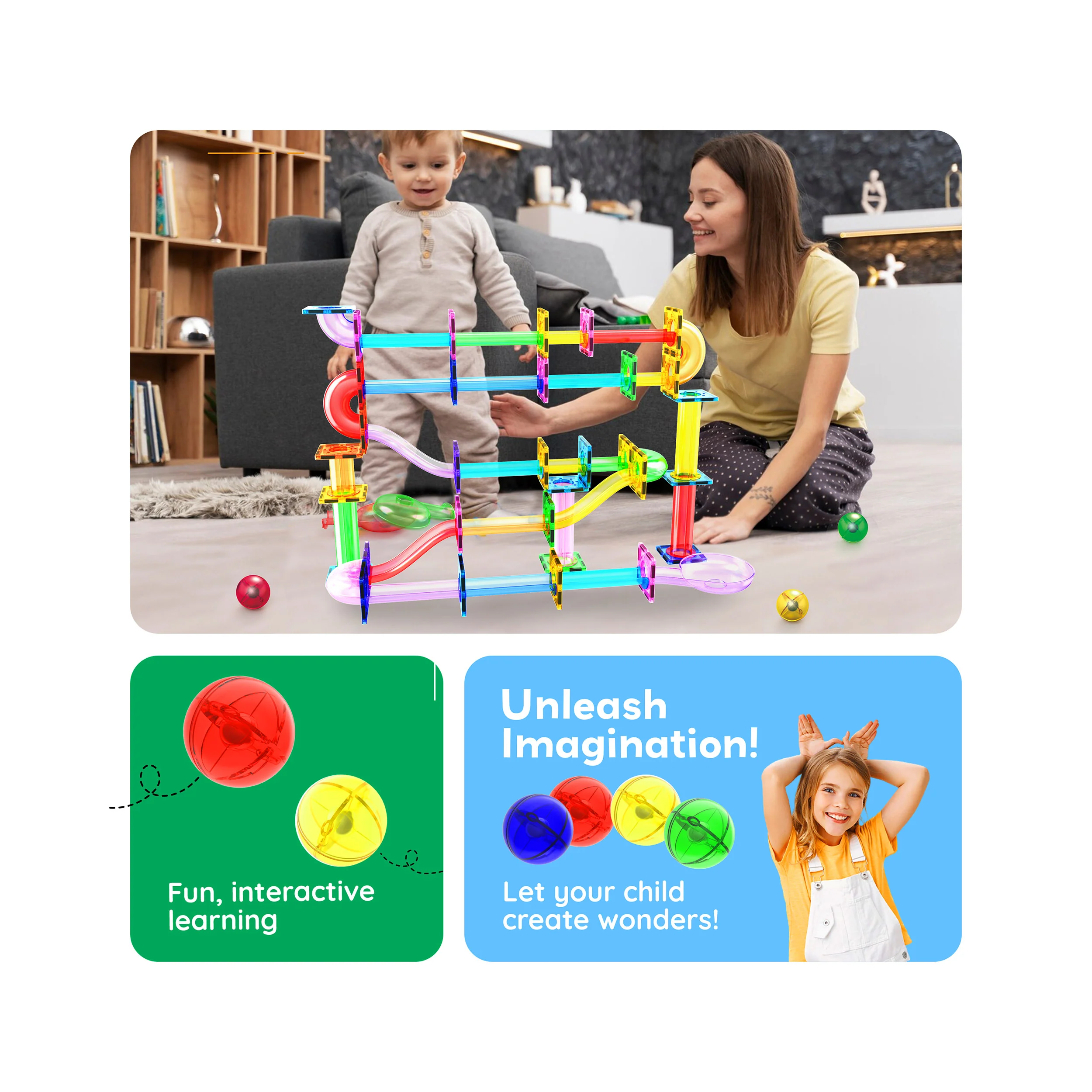 PicassoTiles Marbles for Marble Run Replacement Set (8 Pieces) - Image 5