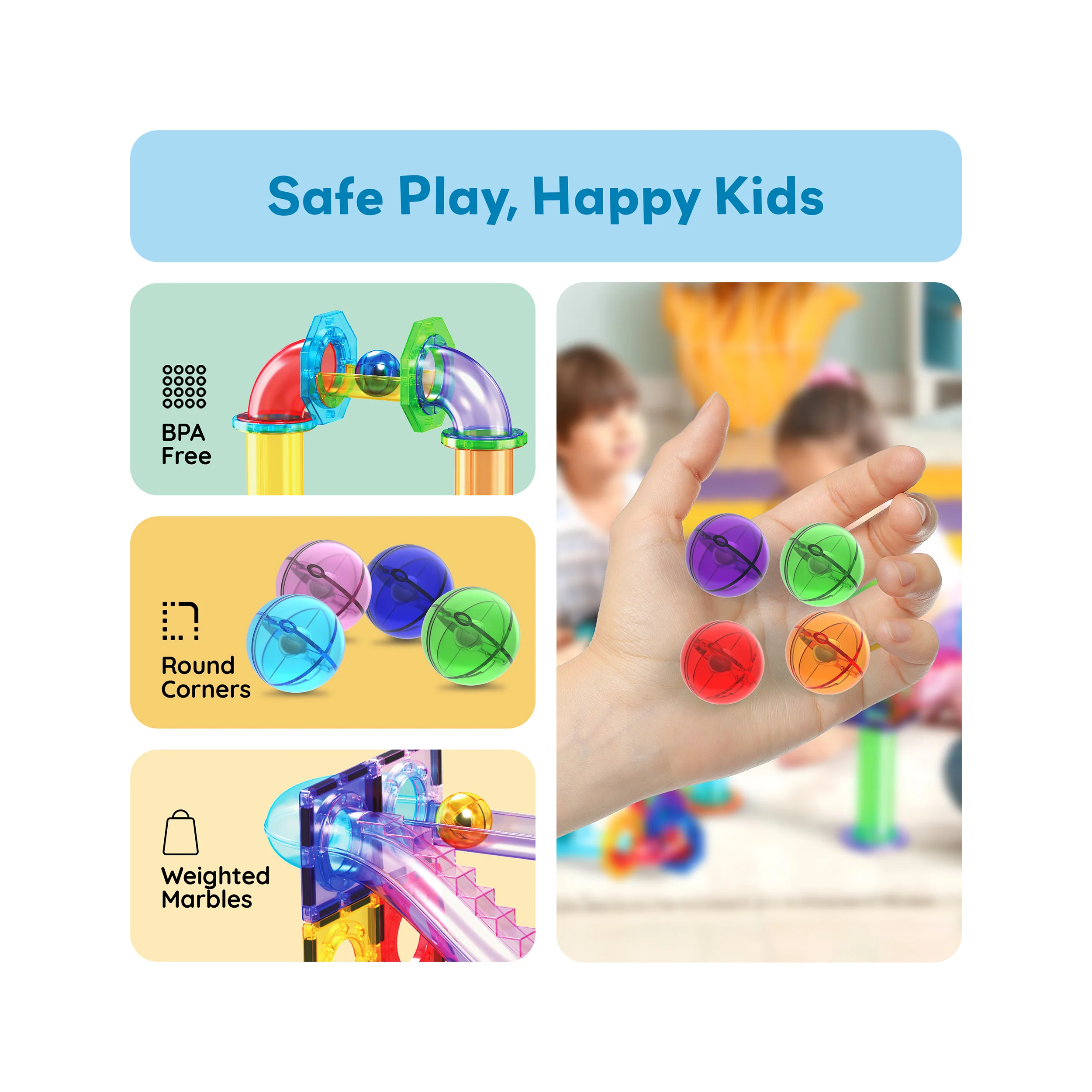 PicassoTiles Marbles for Marble Run Replacement Set (8 Pieces) - Image 6