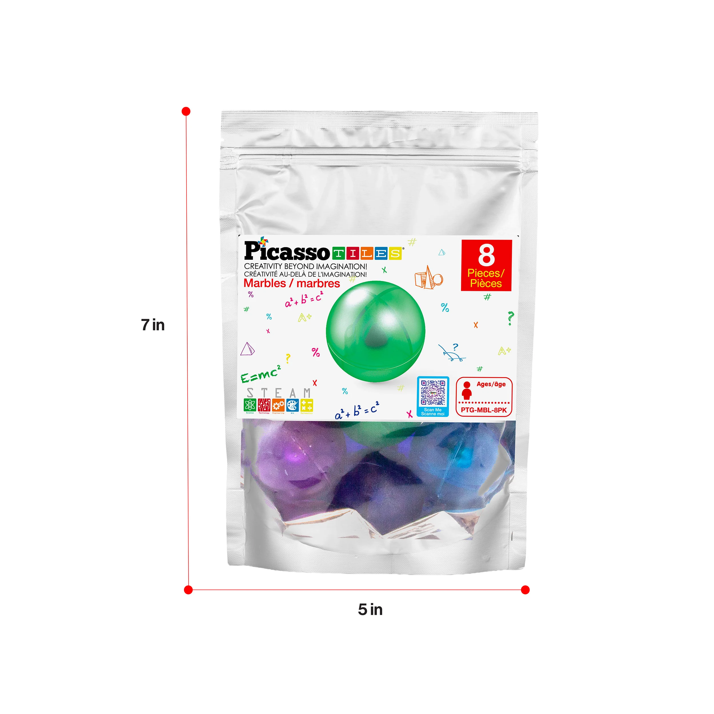 PicassoTiles Marbles for Marble Run Replacement Set (8 Pieces) - Image 9