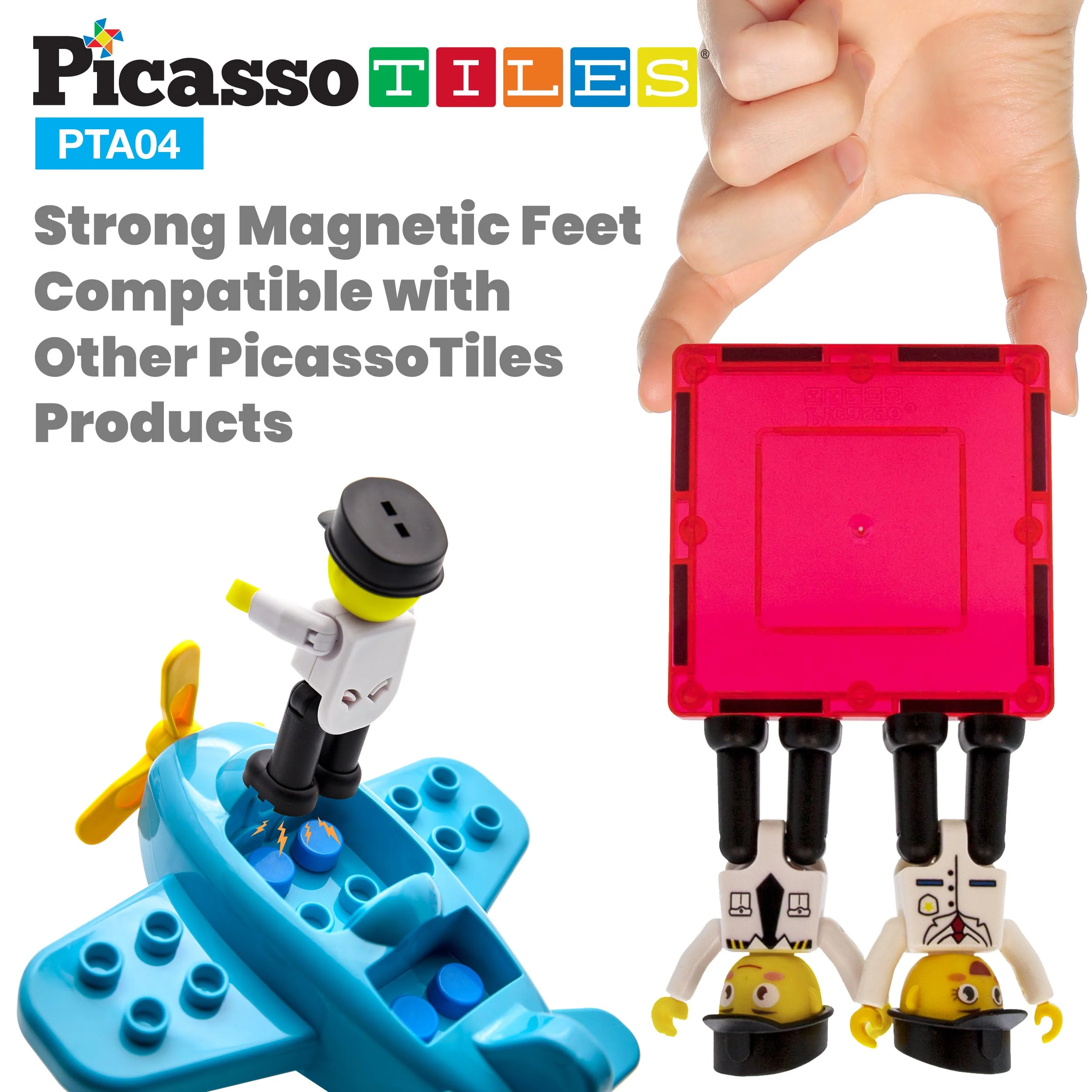 PicassoTiles Magnetic Airplane Character Figure Playset - Image 3