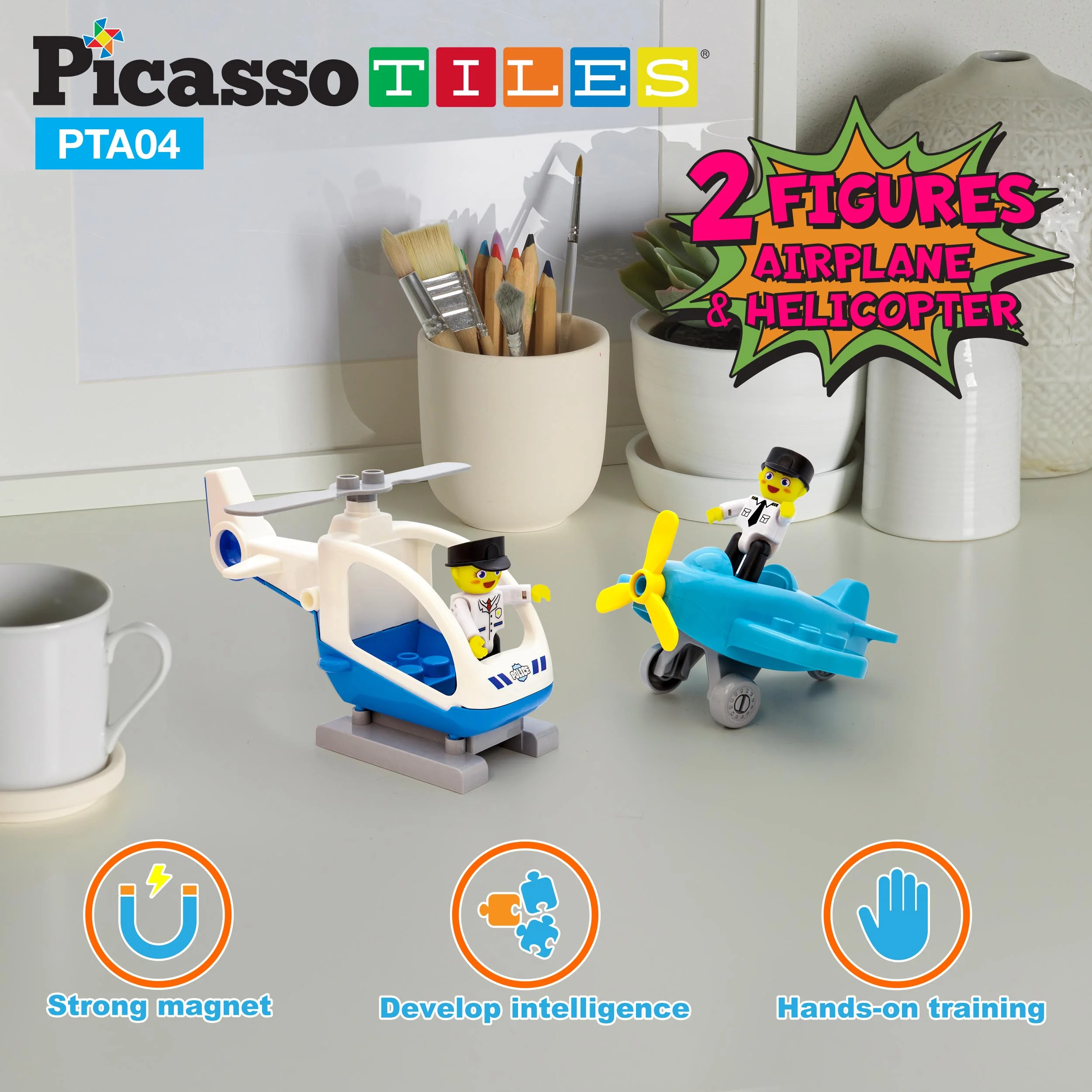 PicassoTiles Magnetic Airplane Character Figure Playset - Image 5