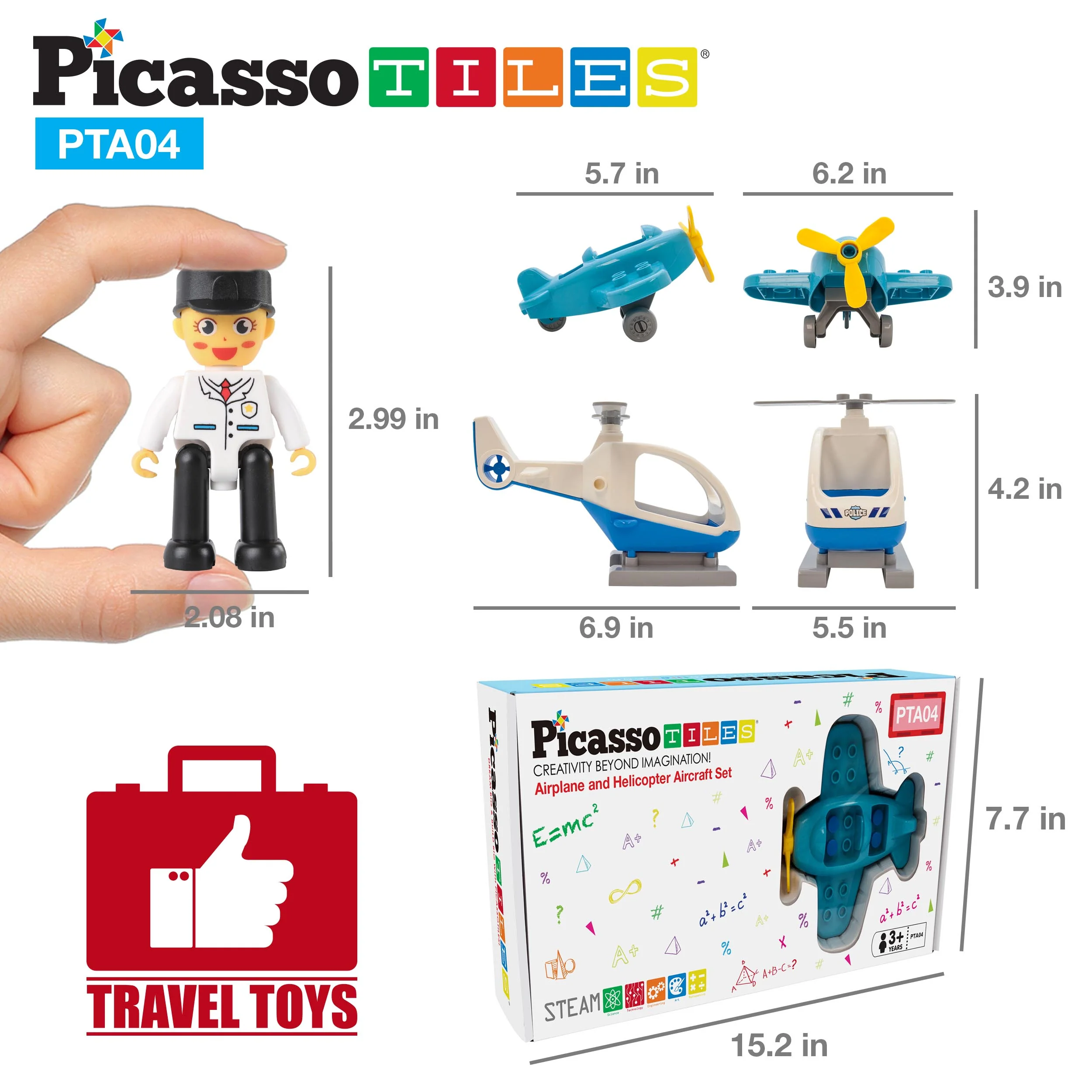 PicassoTiles Magnetic Airplane Character Figure Playset - Image 7