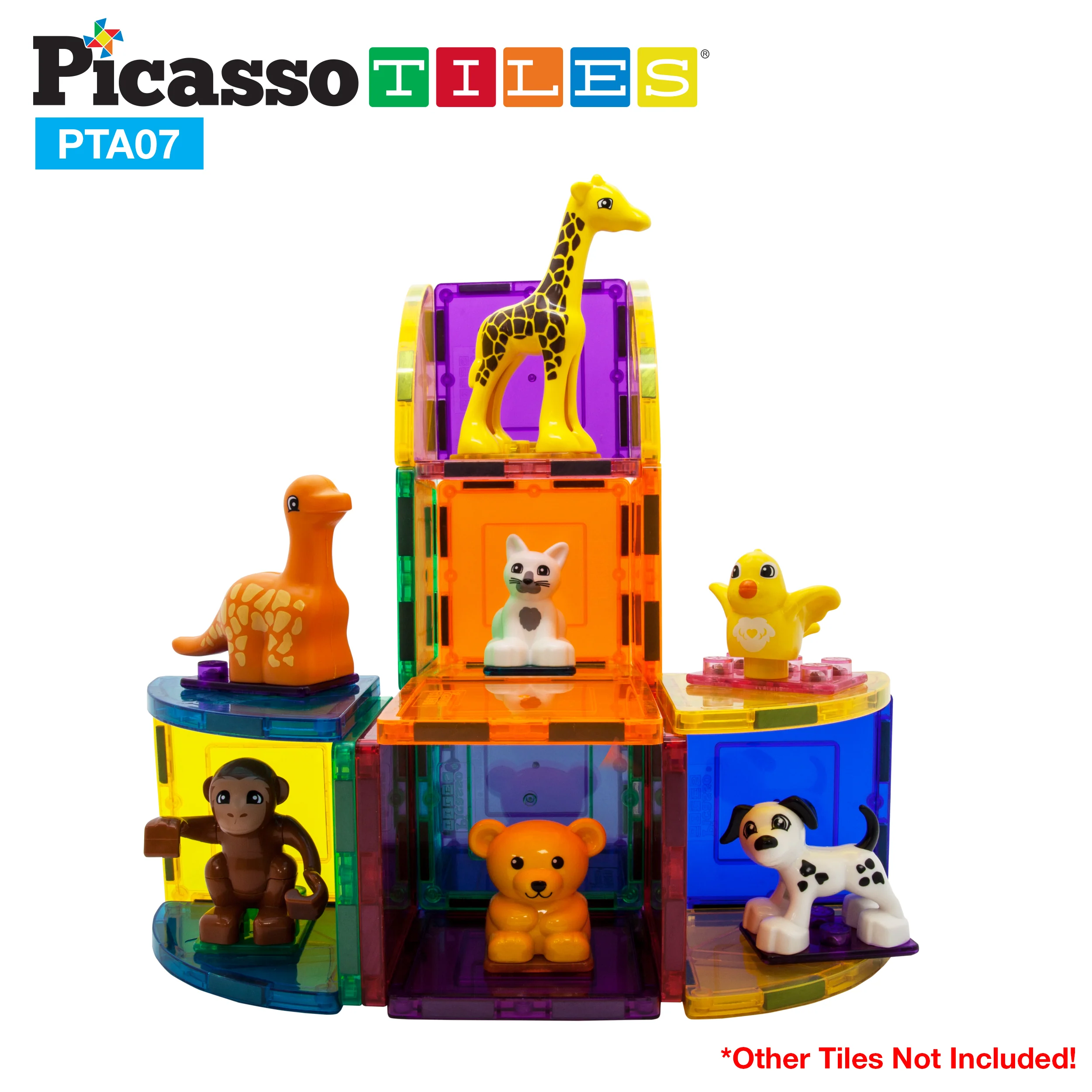 PicassoTiles Animal Character Magnetic Tile Toy Set - Image 3
