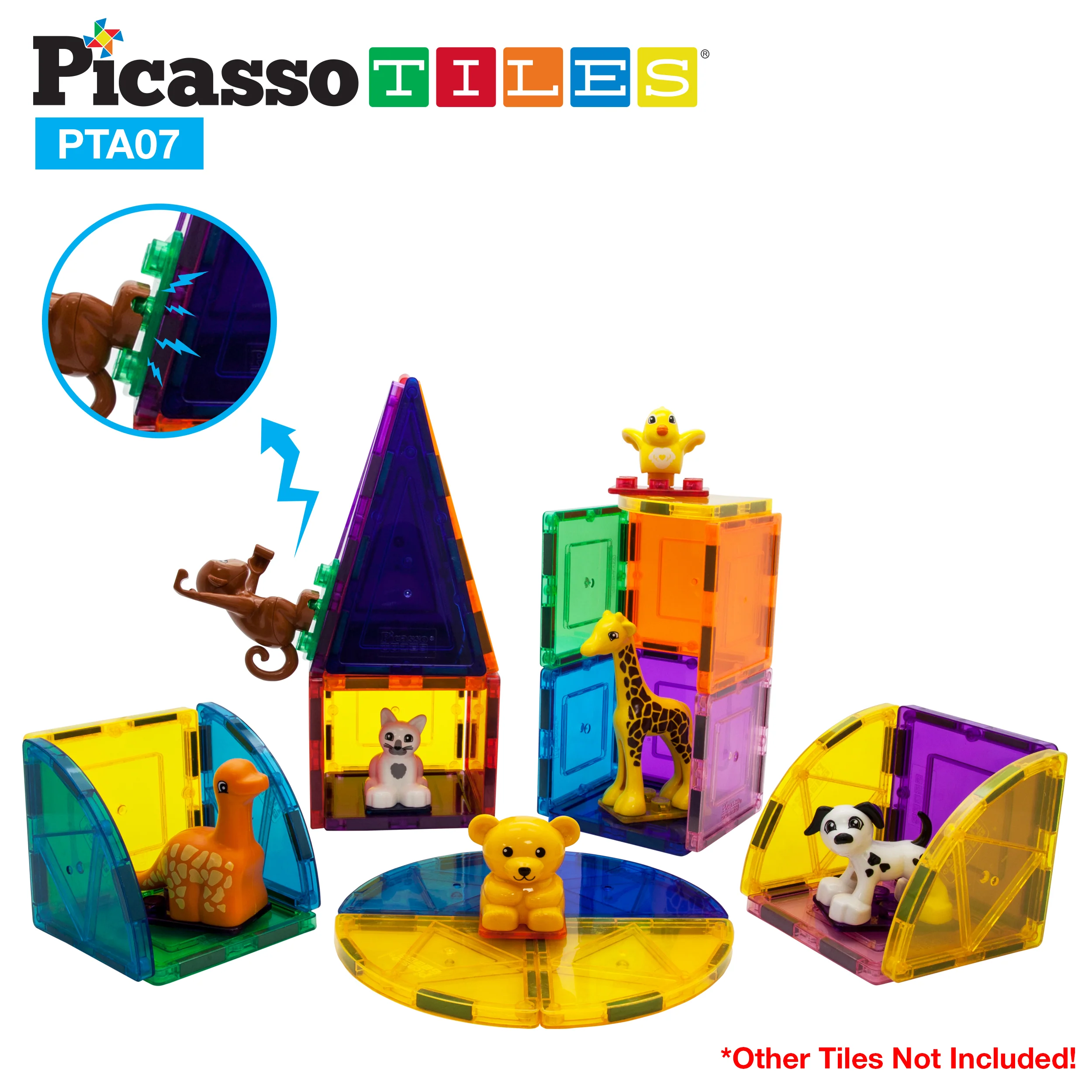 PicassoTiles Animal Character Magnetic Tile Toy Set - Image 4
