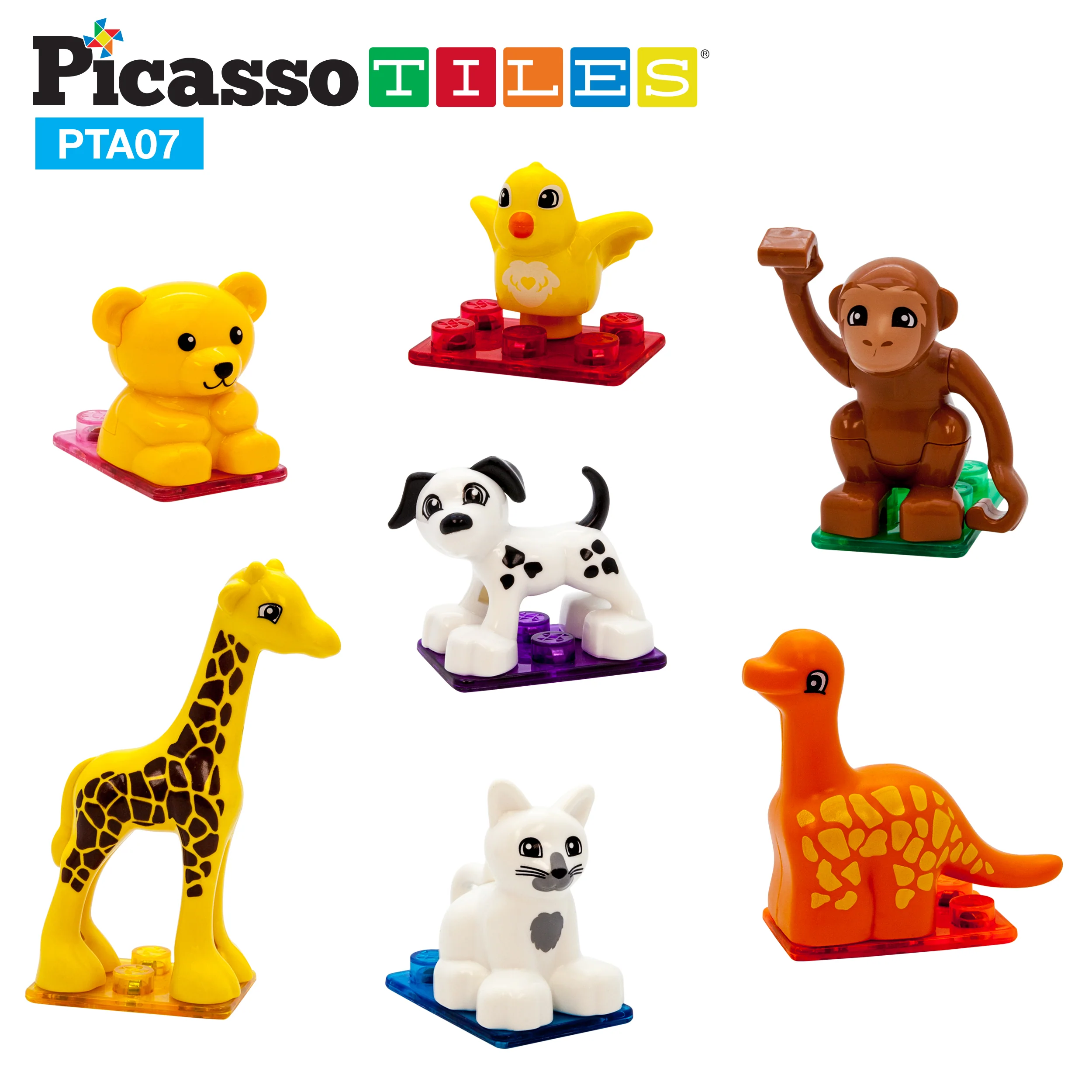 PicassoTiles Animal Character Magnetic Tile Toy Set - Image 5