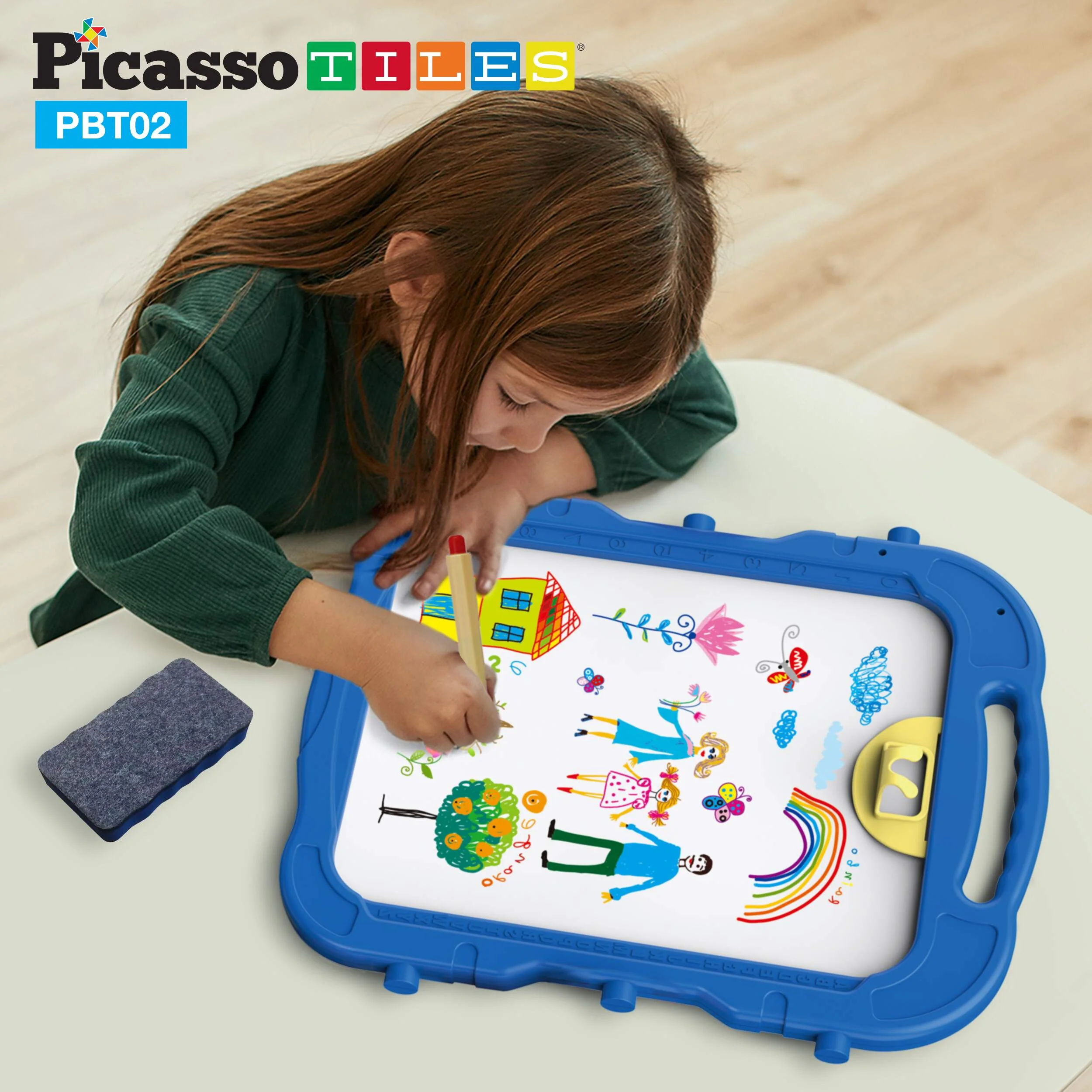 PicassoTiles 2-in-1 Easel Art Drawing Board with Accessories - Image 4