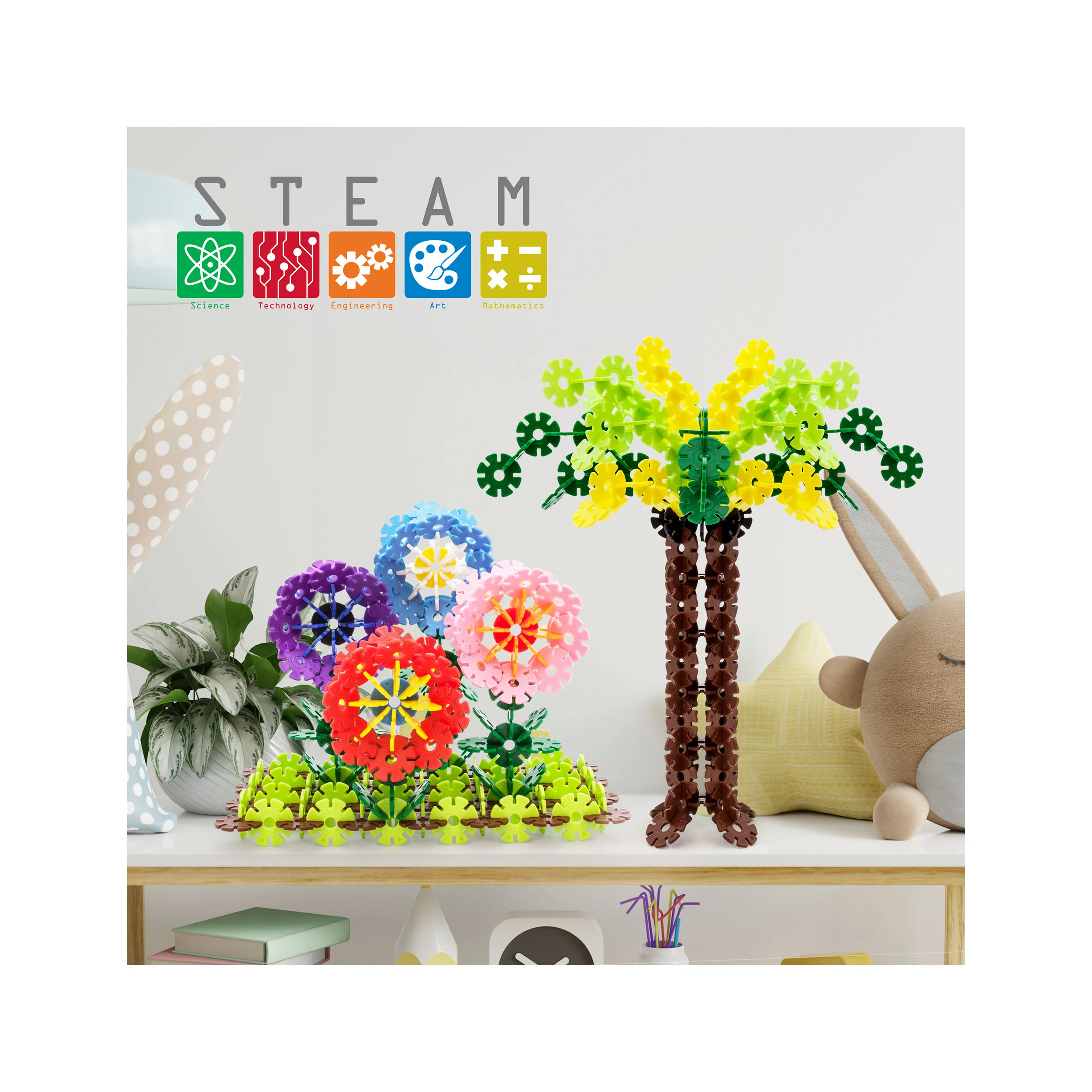 PicassoTiles Building Chip Interlocking Disc Construction Blocks in Color Green - Image 3