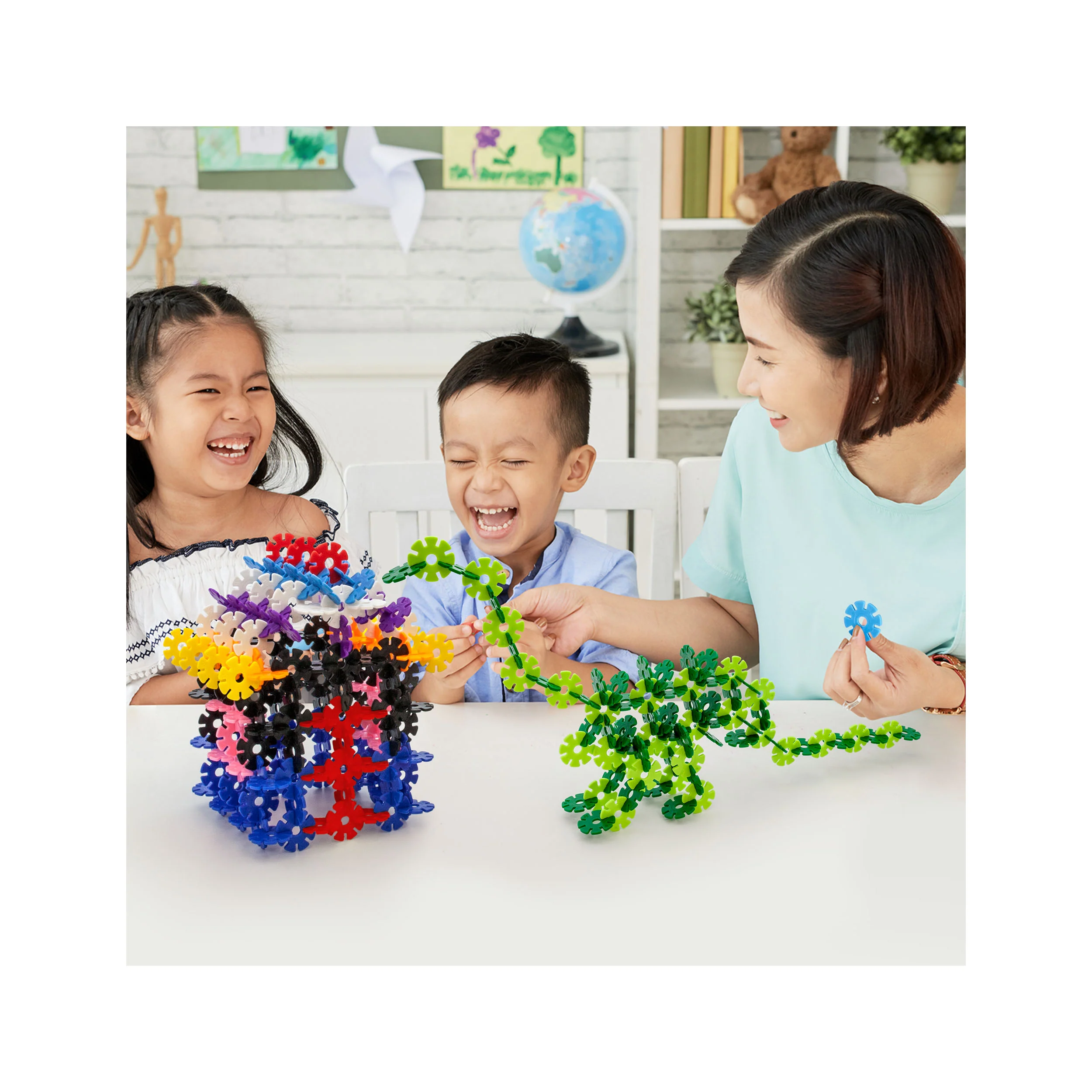 PicassoTiles Building Chip Interlocking Disc Construction Blocks in Color Light Green - Image 2
