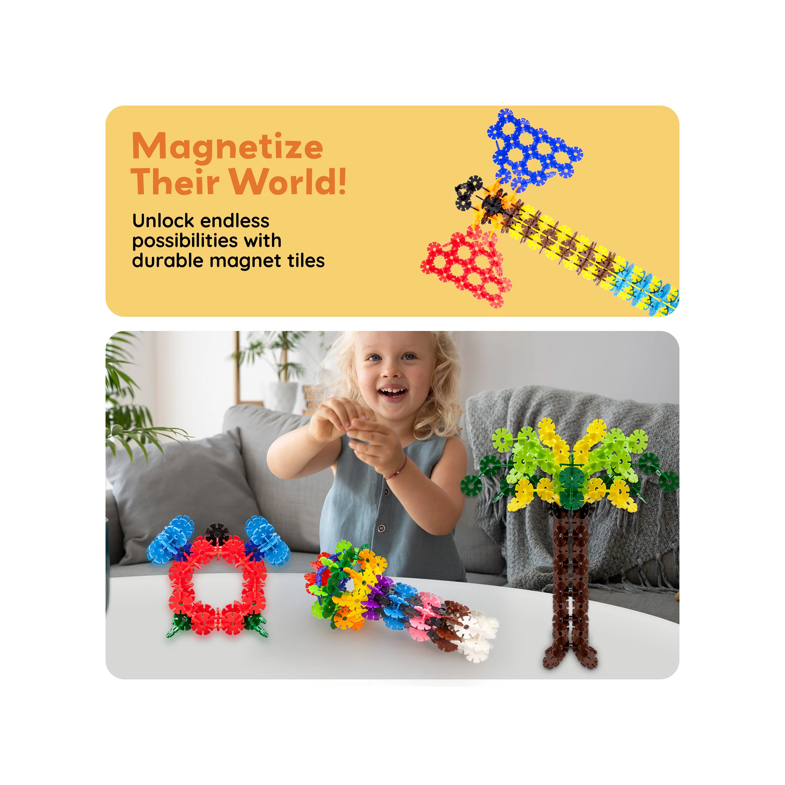 PicassoTiles 108pc Interlocking Disc Building Chips 12 Colors - Image 7