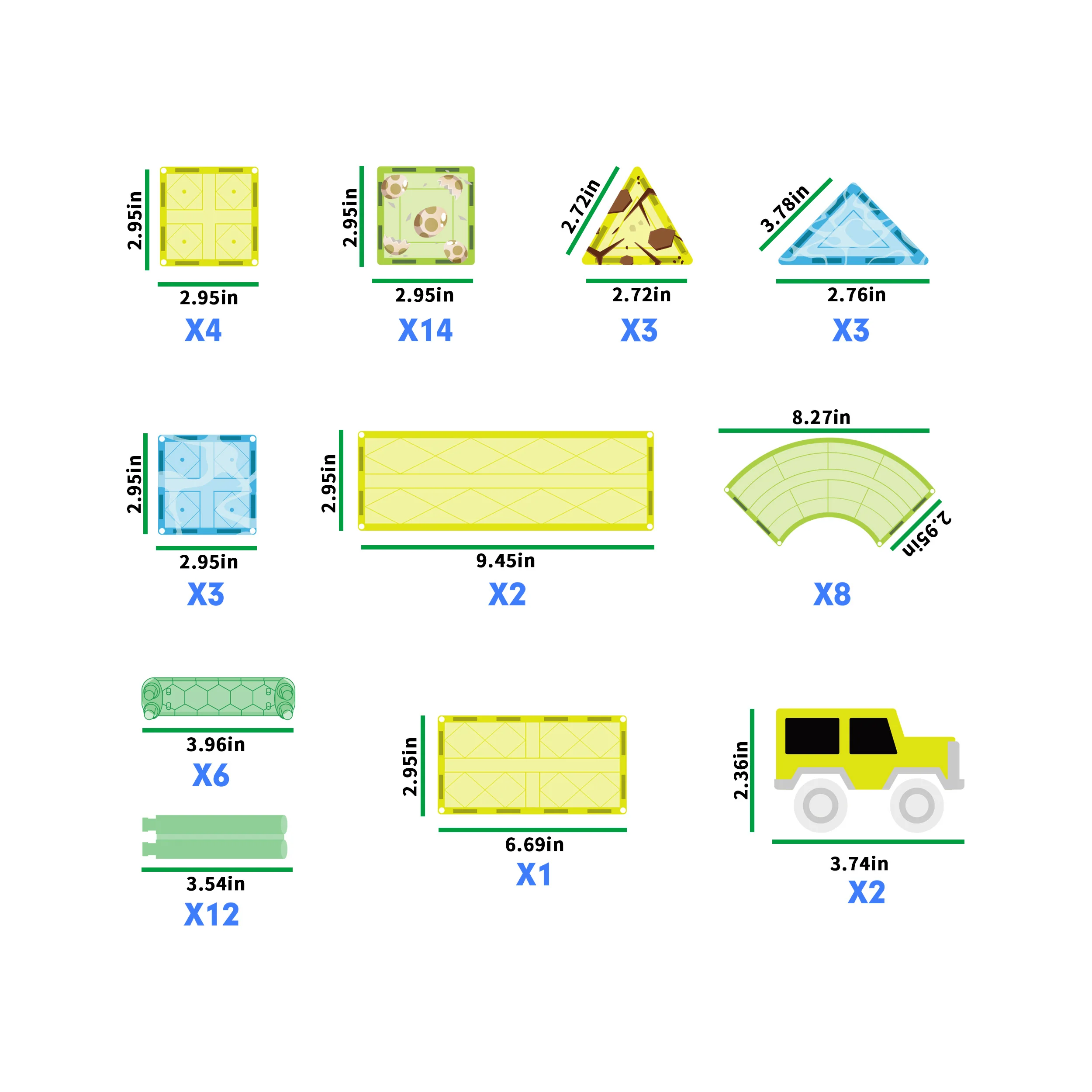 PicassoTiles Magnetic Tile Dinosaur Race Car Track Set - Image 7