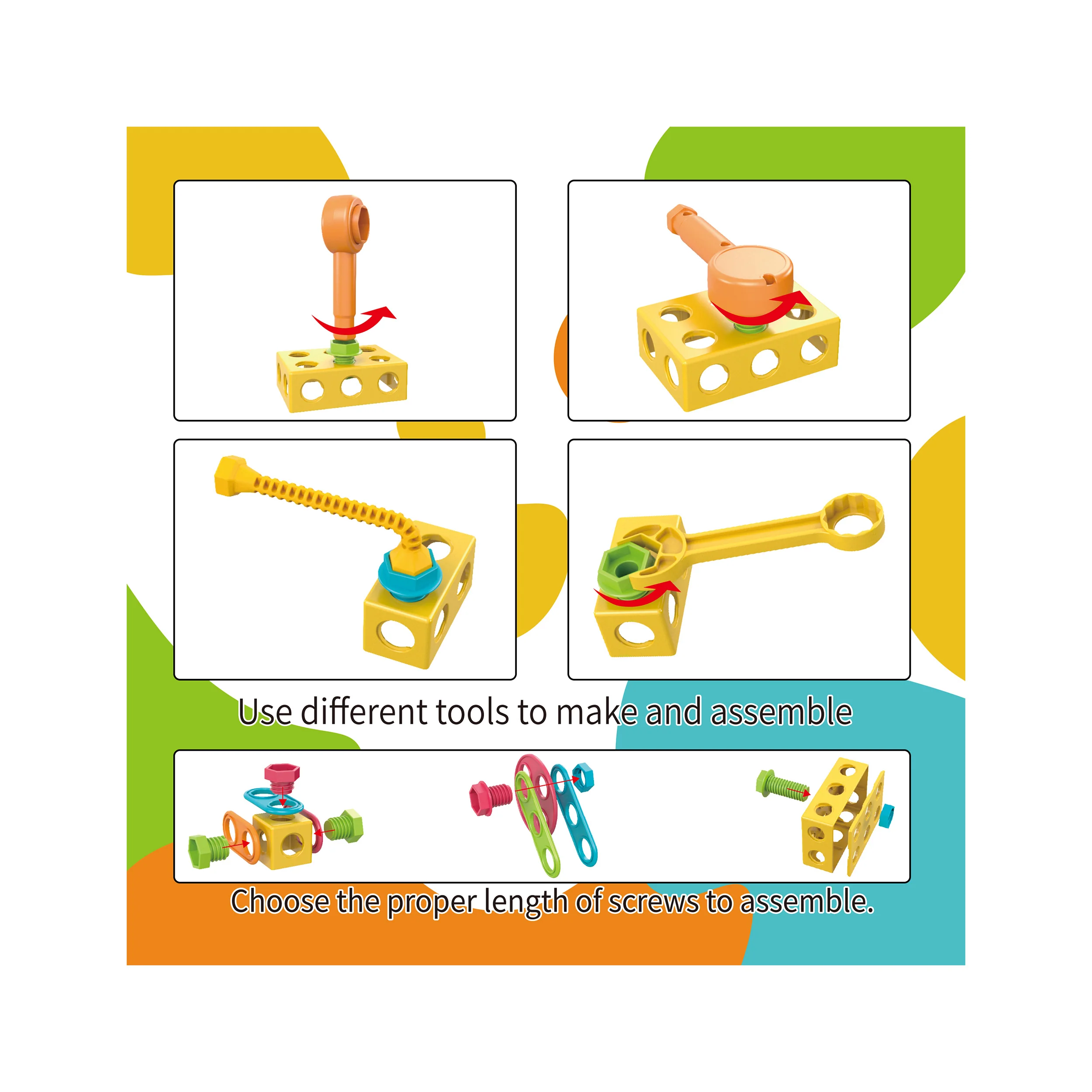 PicassoTiles 115pc Engineering Construction Toy with Hand Tools - Image 5