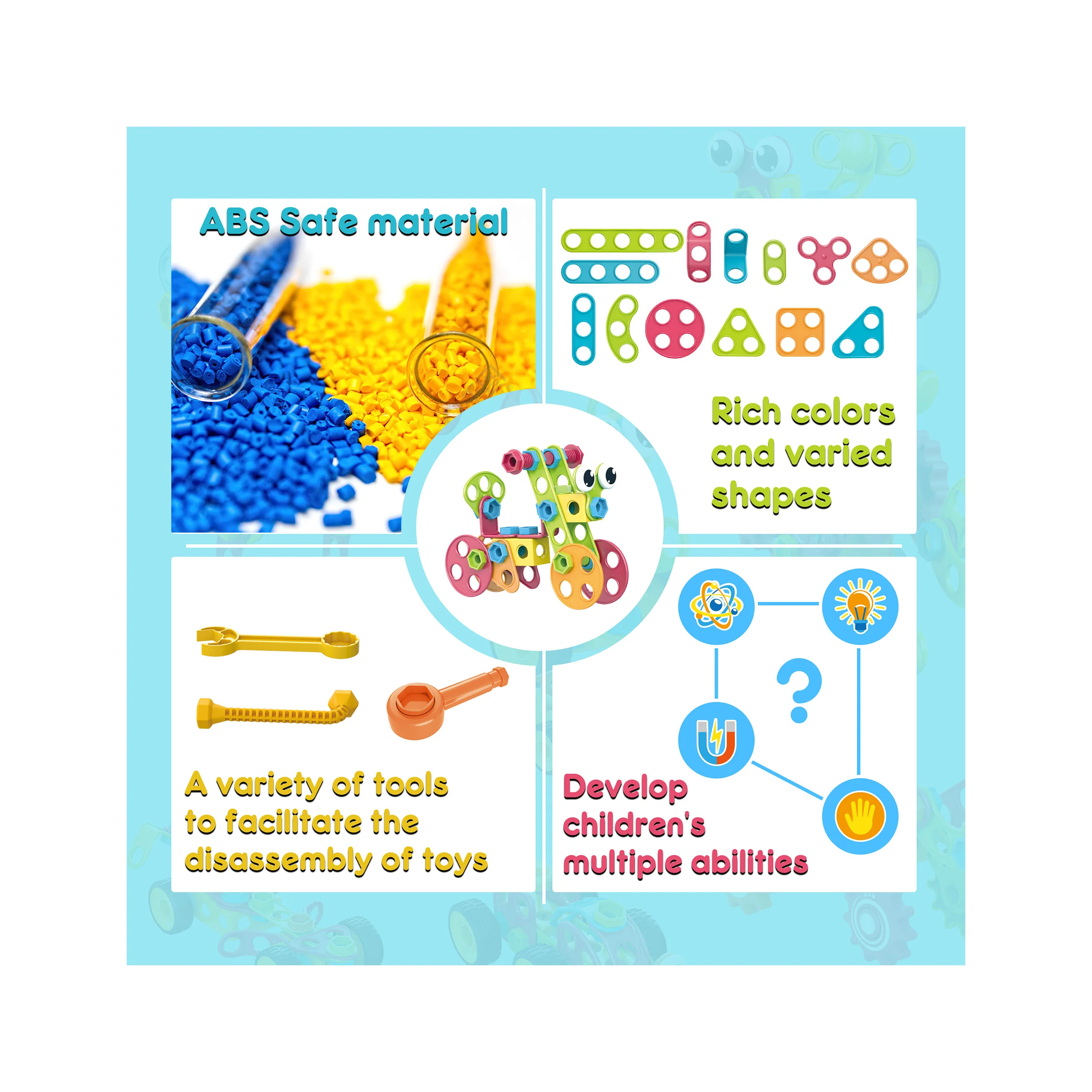PicassoTiles 115pc Engineering Construction Toy with Hand Tools - Image 6