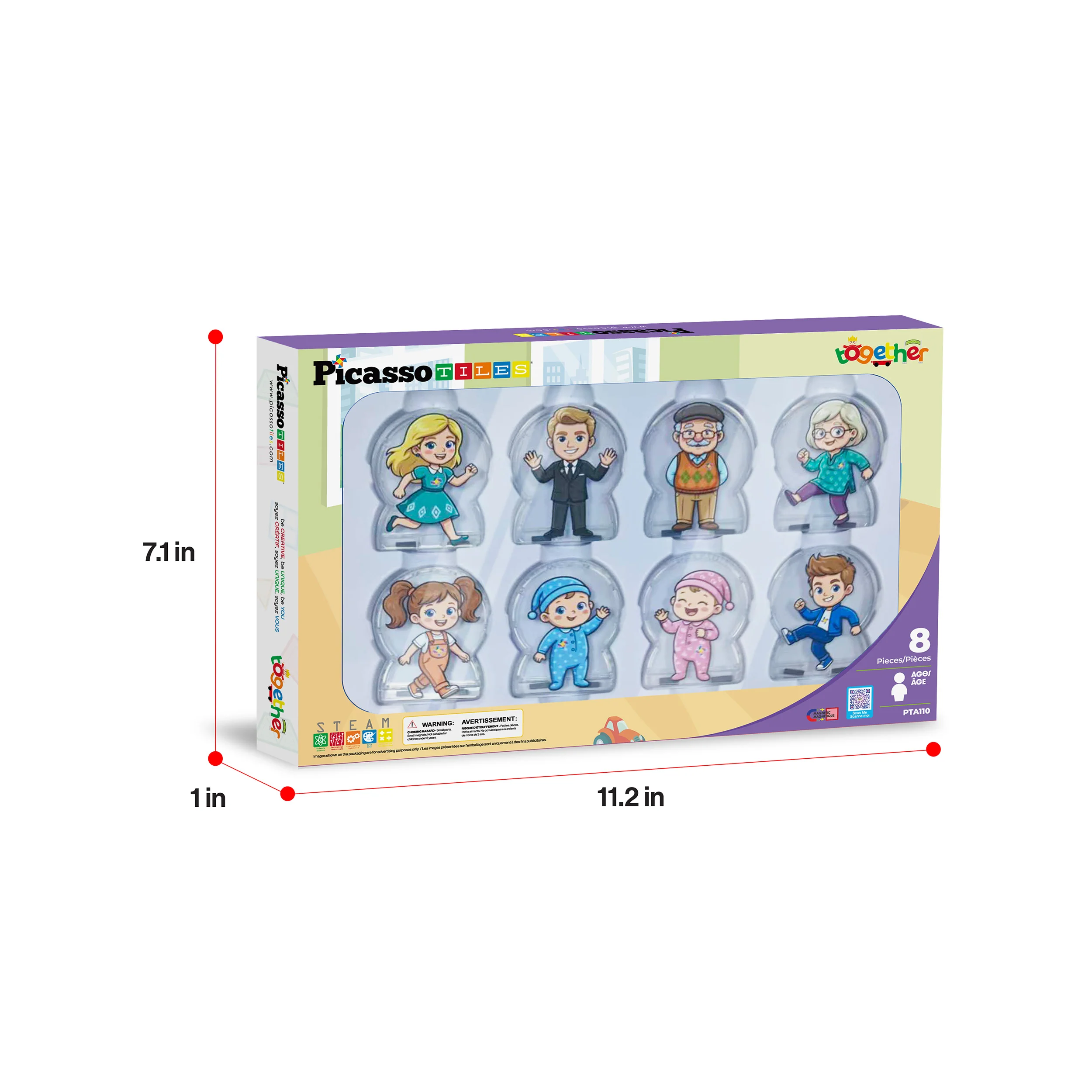 PicassoTile Magnetic Family Figures 8pc - Image 9