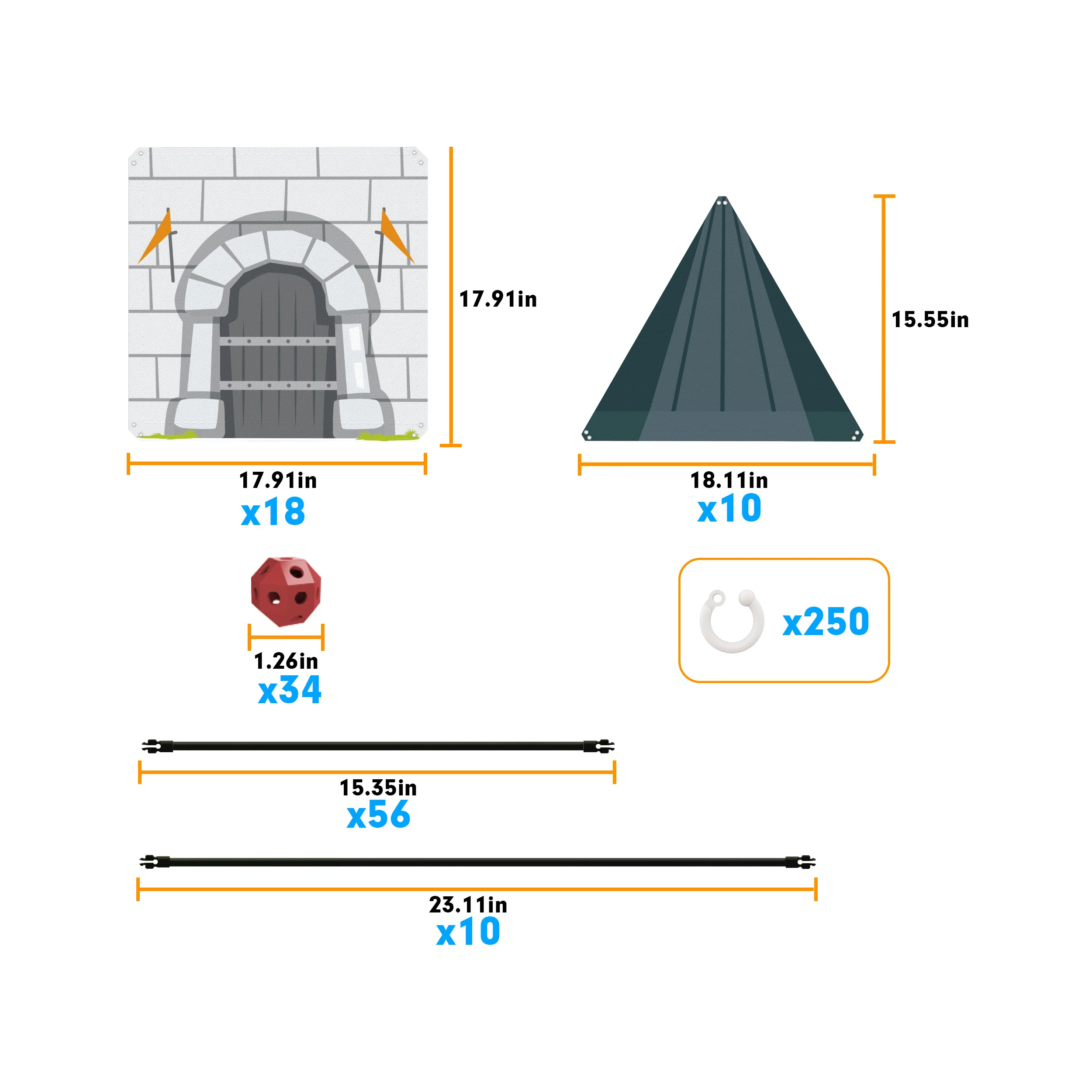 PicassoTiles Fort Building Tent Castle Theme Set - Image 4