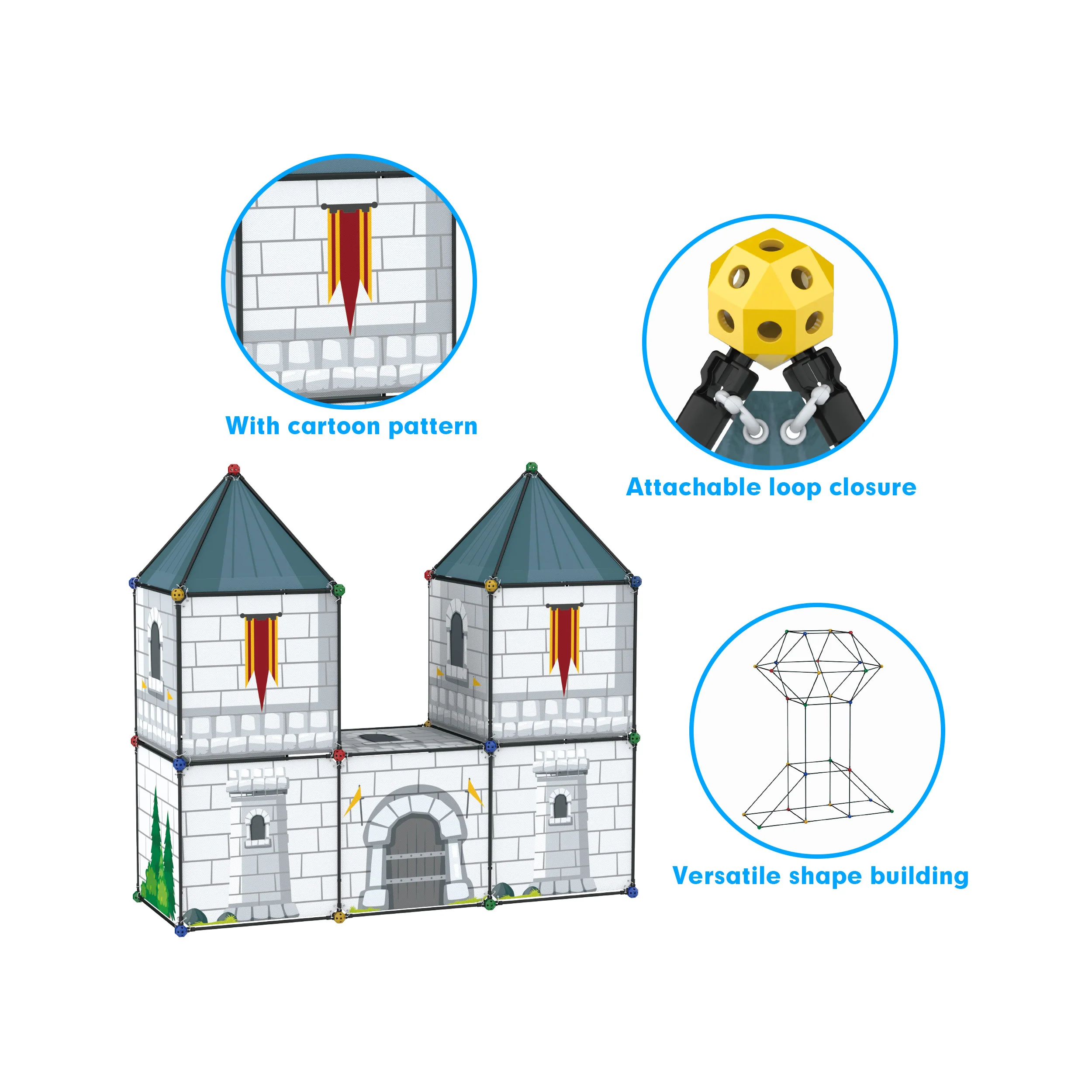 PicassoTiles Fort Building Tent Castle Theme Set - Image 5