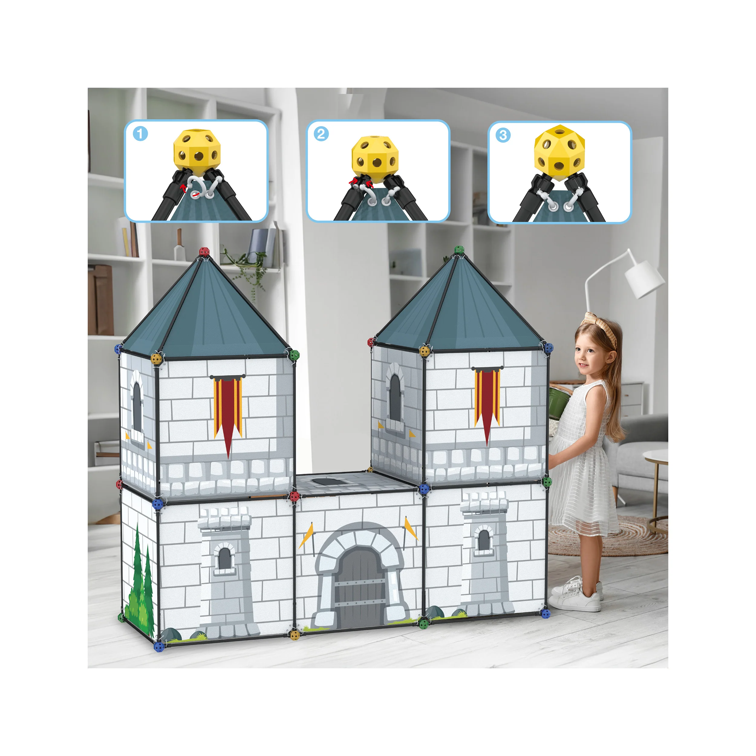 PicassoTiles Fort Building Tent Castle Theme Set - Image 6