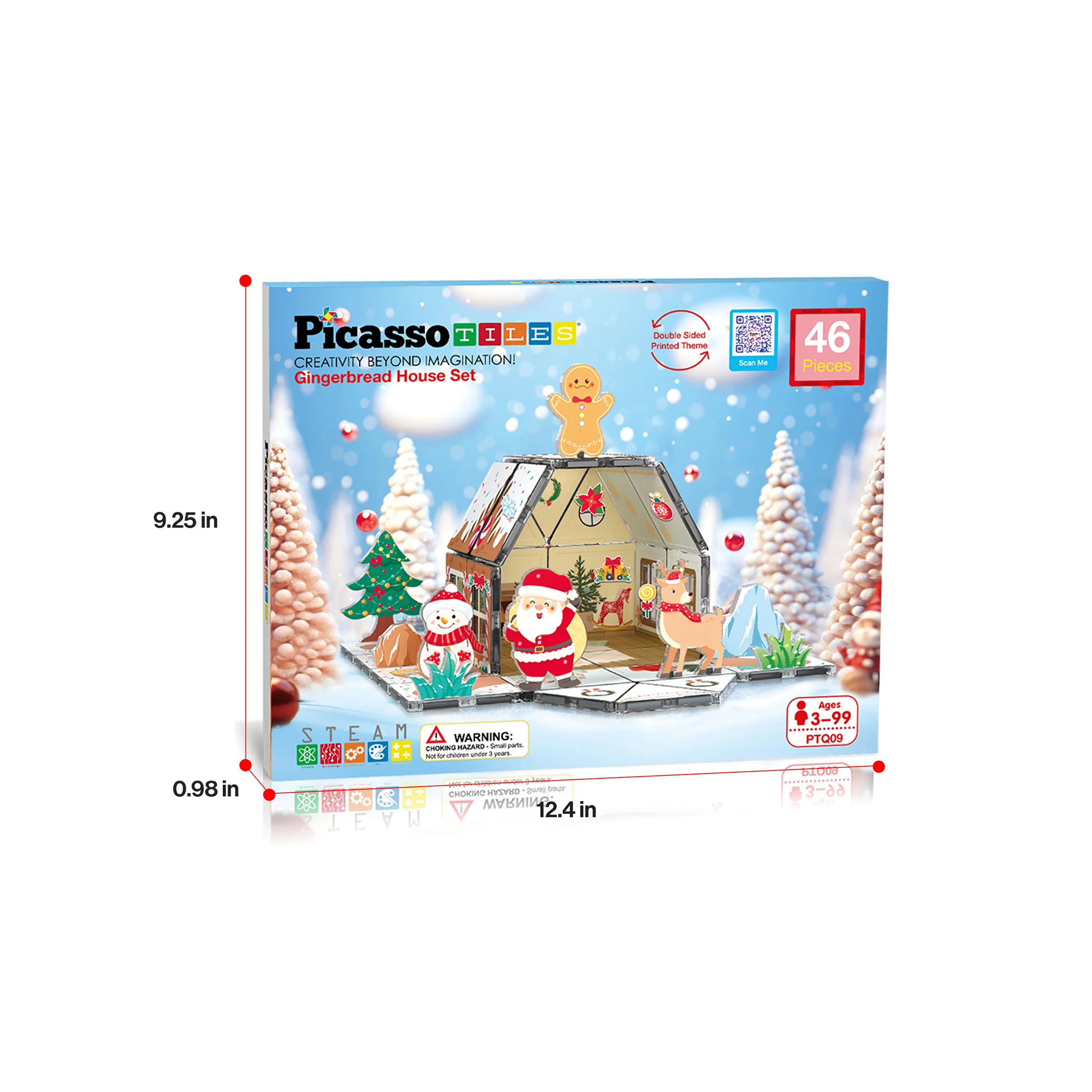 PicassoTiles Magnetic Tile Gingerbread House Holiday Set - Image 9
