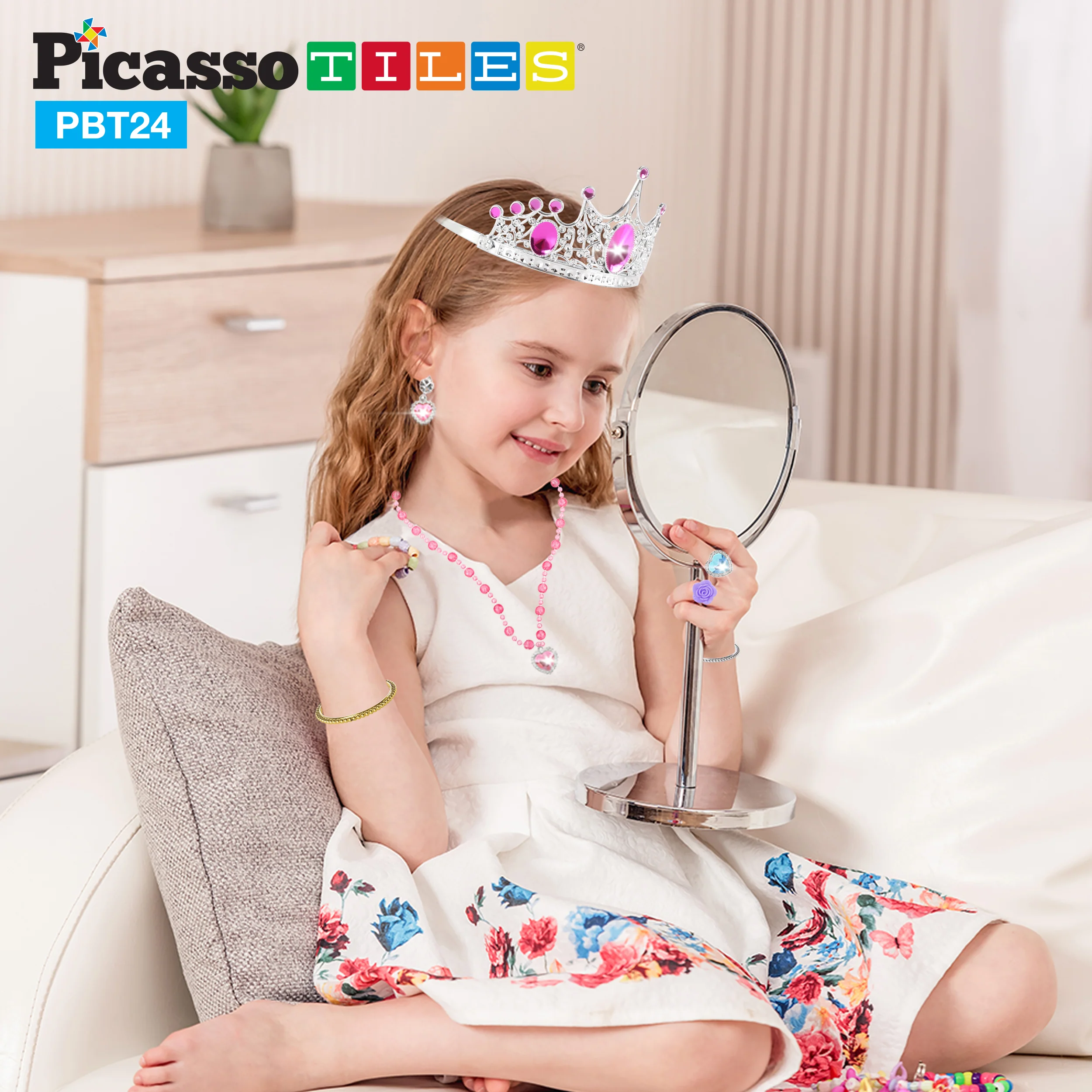 PicassoTiles 24 Piece Fairytale Royal Princess Dress Up Set - Image 2