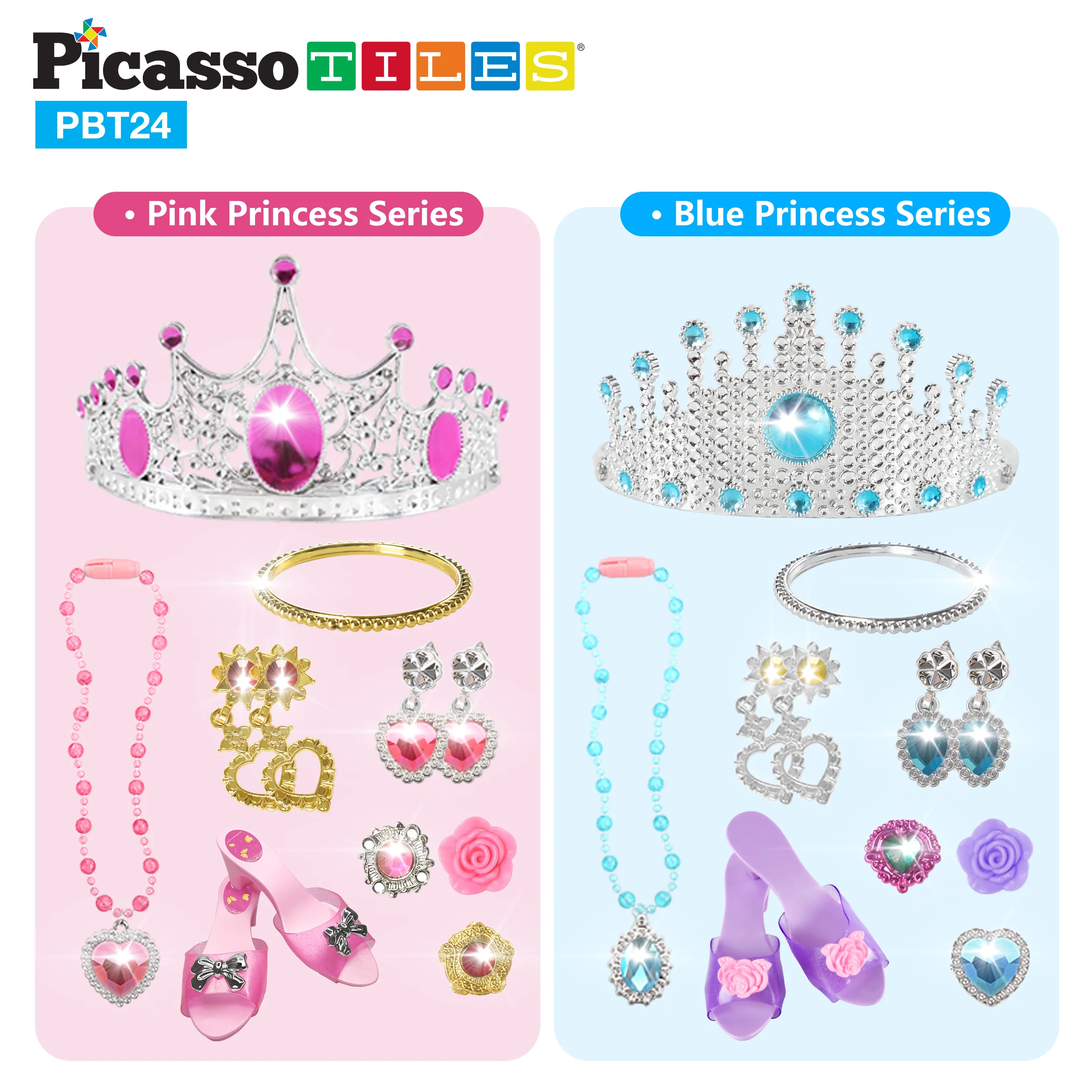 PicassoTiles 24 Piece Fairytale Royal Princess Dress Up Set - Image 3