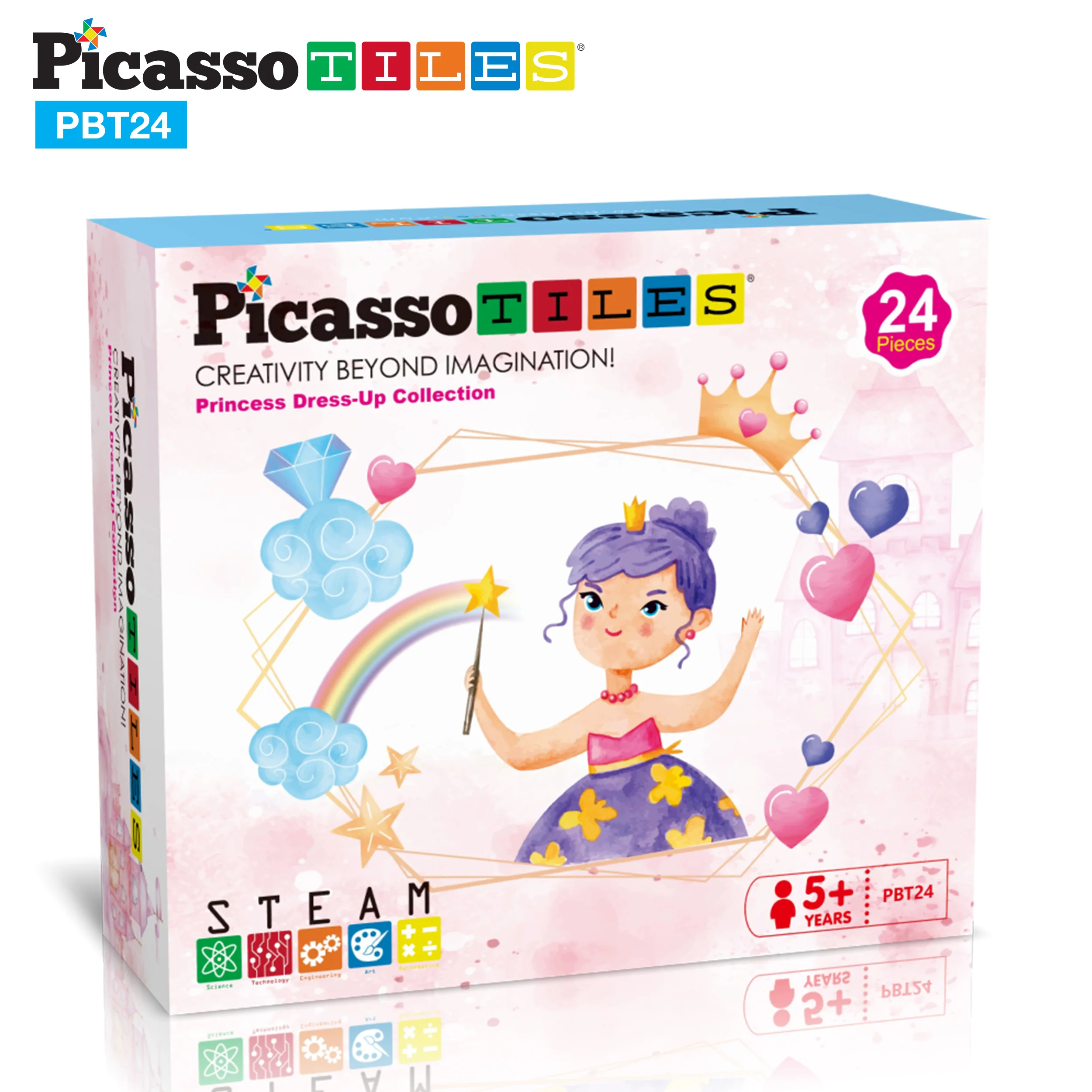PicassoTiles 24 Piece Fairytale Royal Princess Dress Up Set - Image 8
