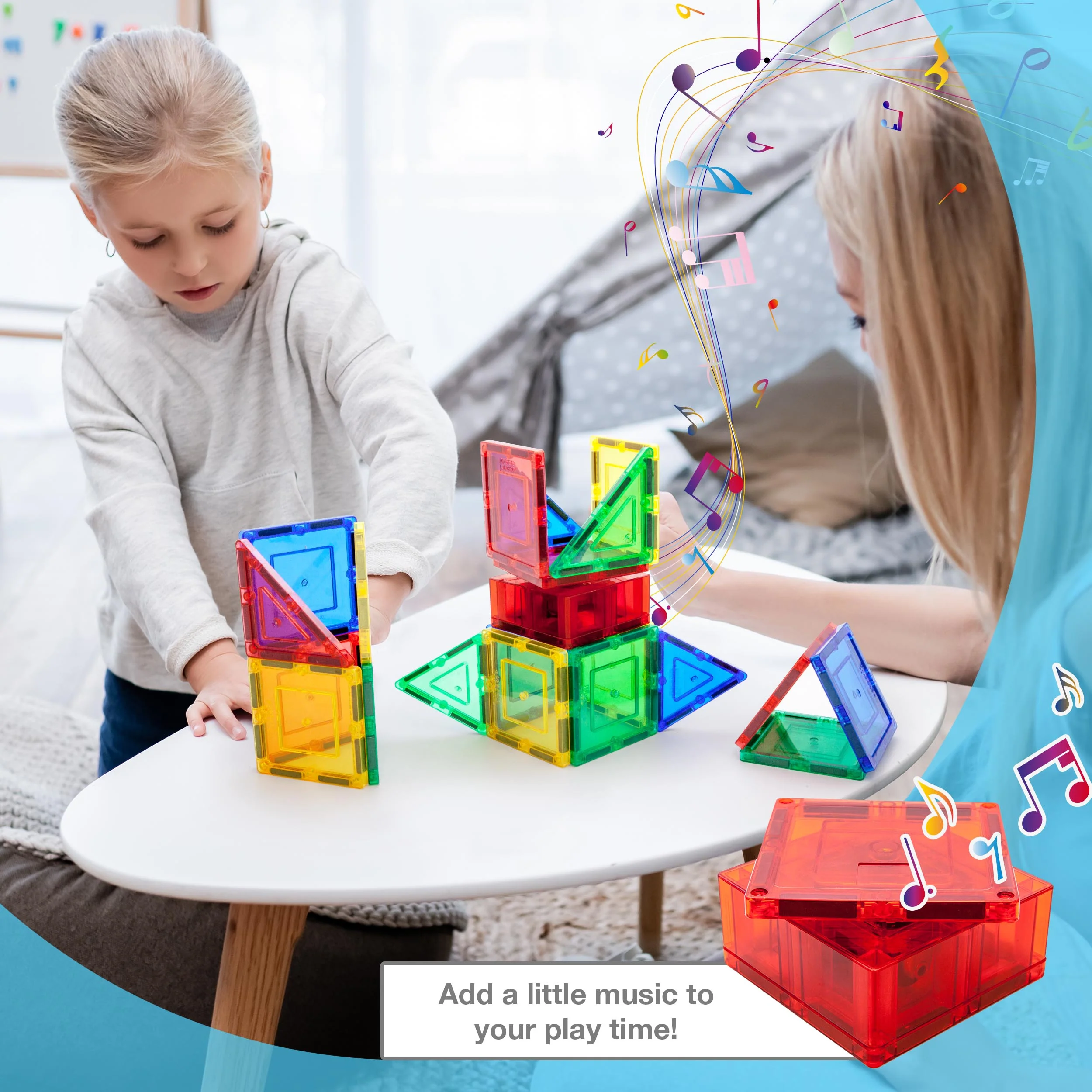PicassoTiles Interactive Musical Magnetic Building Tile Toy Set - Image 3