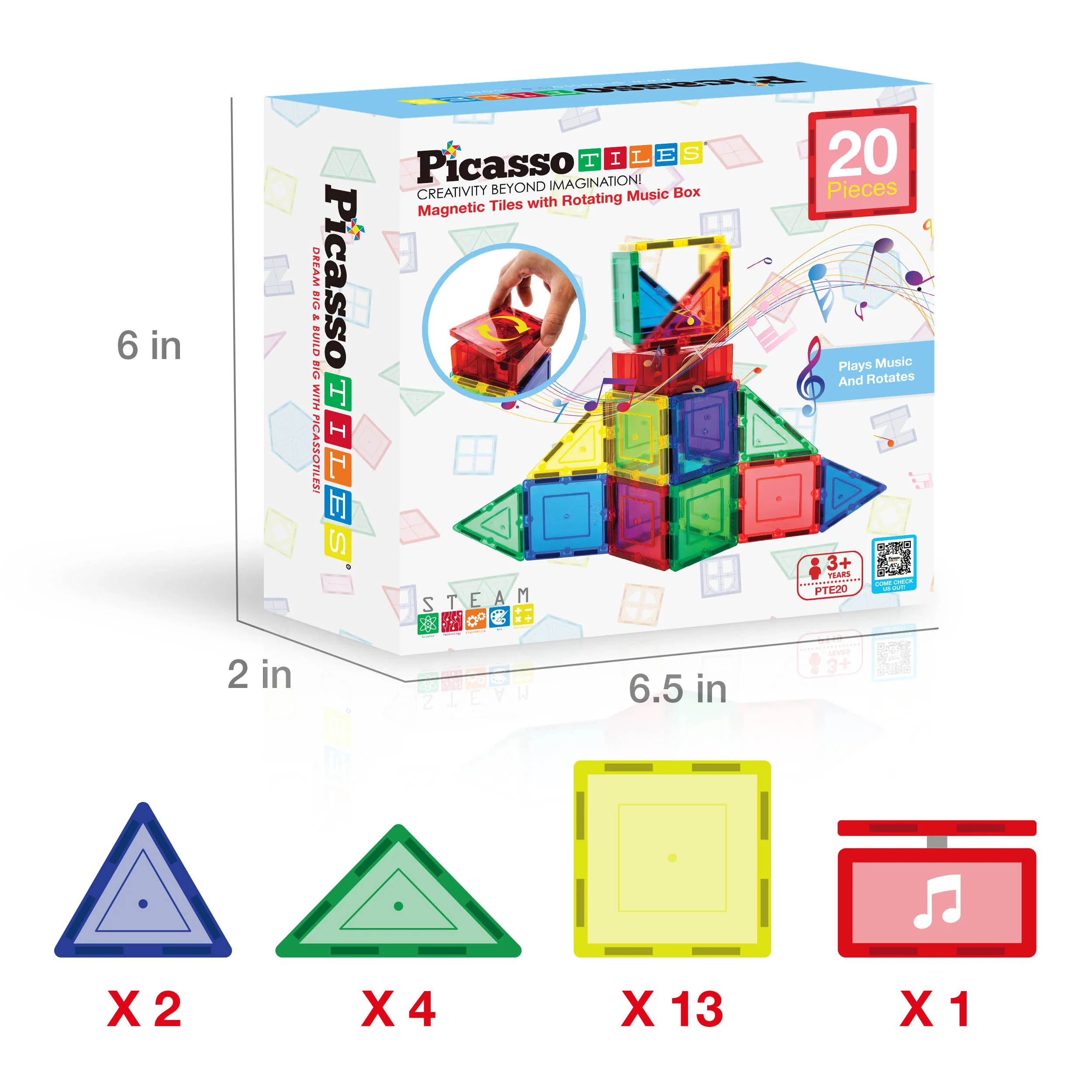 PicassoTiles Interactive Musical Magnetic Building Tile Toy Set - Image 4
