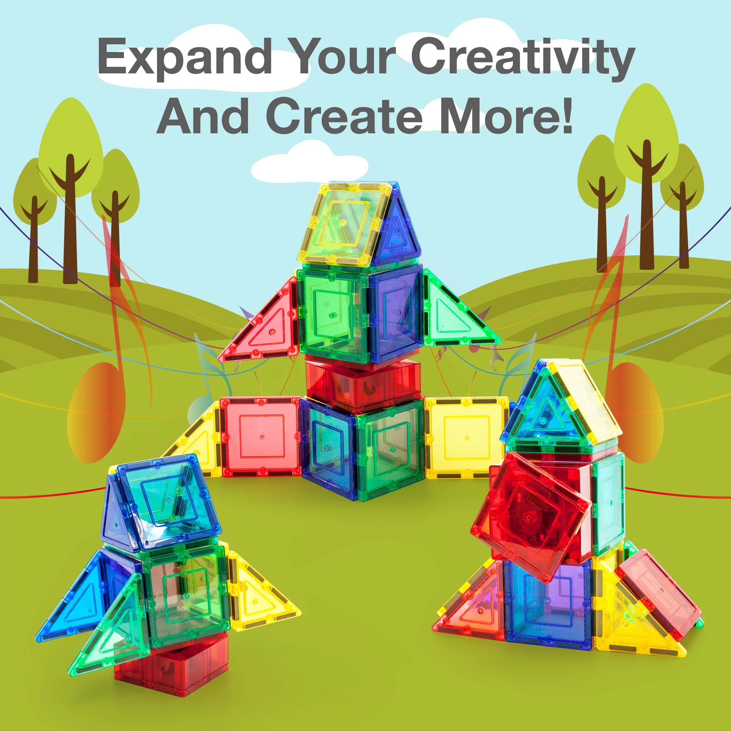 PicassoTiles Interactive Musical Magnetic Building Tile Toy Set - Image 8