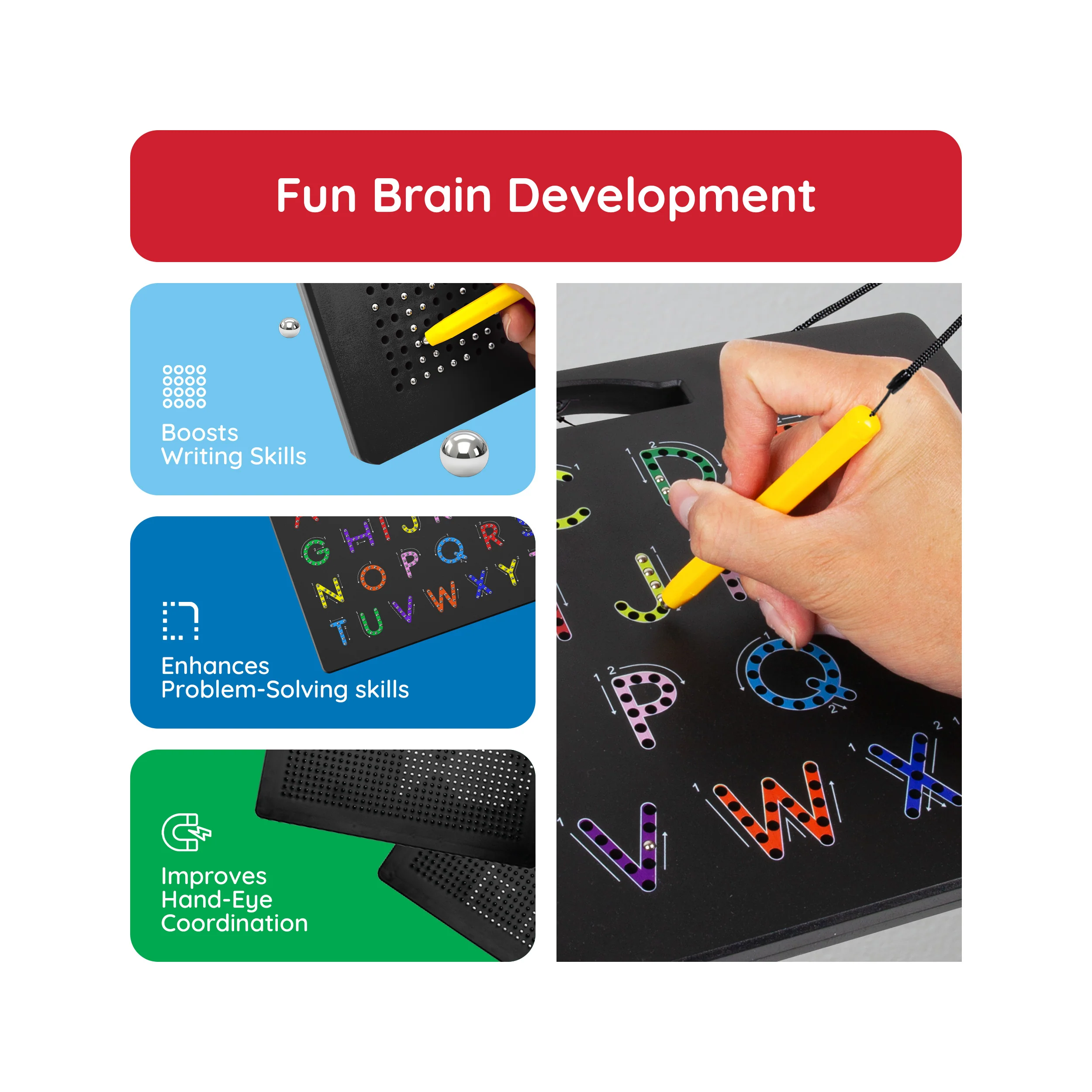PicassoTiles Magnetic Drawing Board Letters & Numbers Double Sided - Image 5