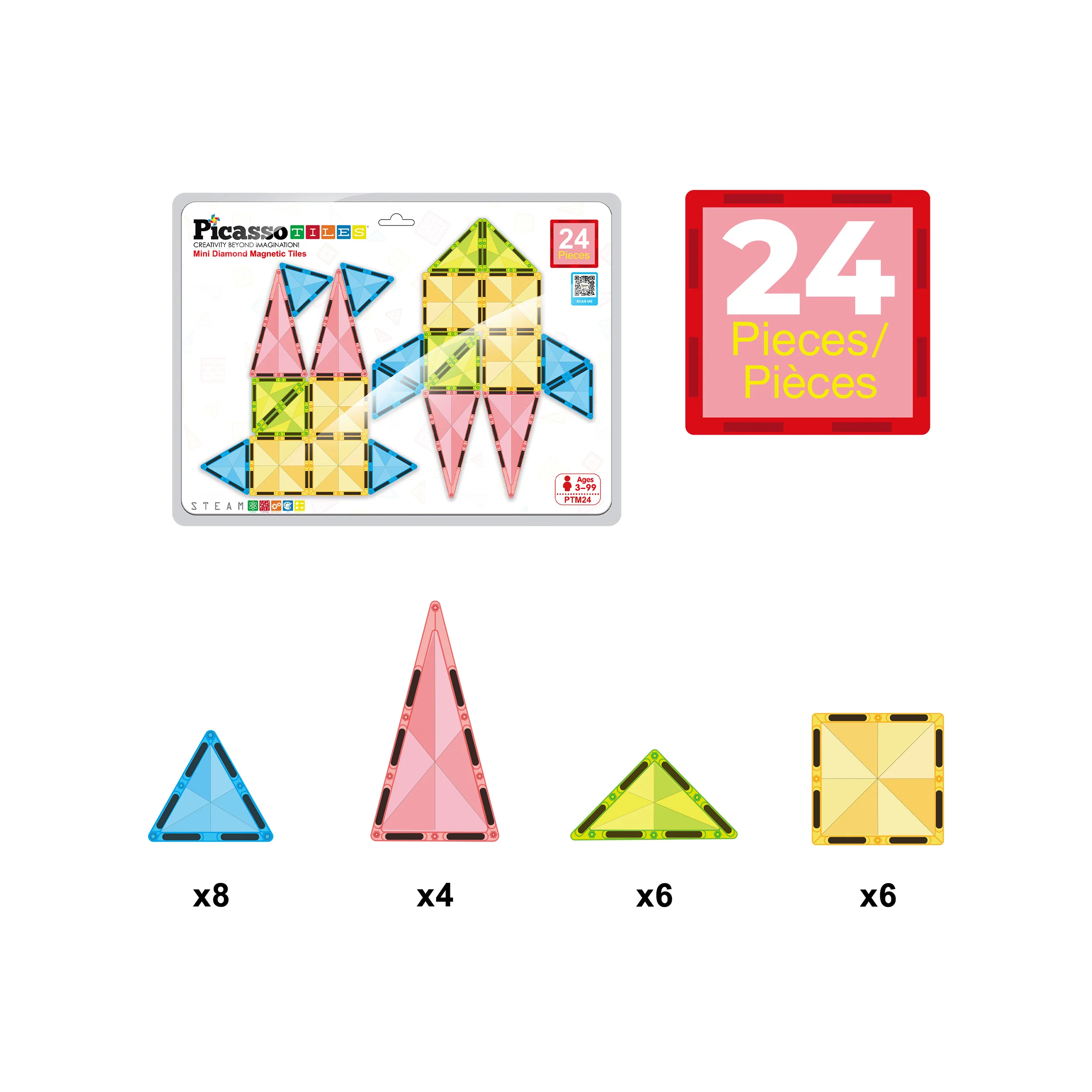 PicassoTiles Mini Diamond Series 24pc Travel Set - Image 3