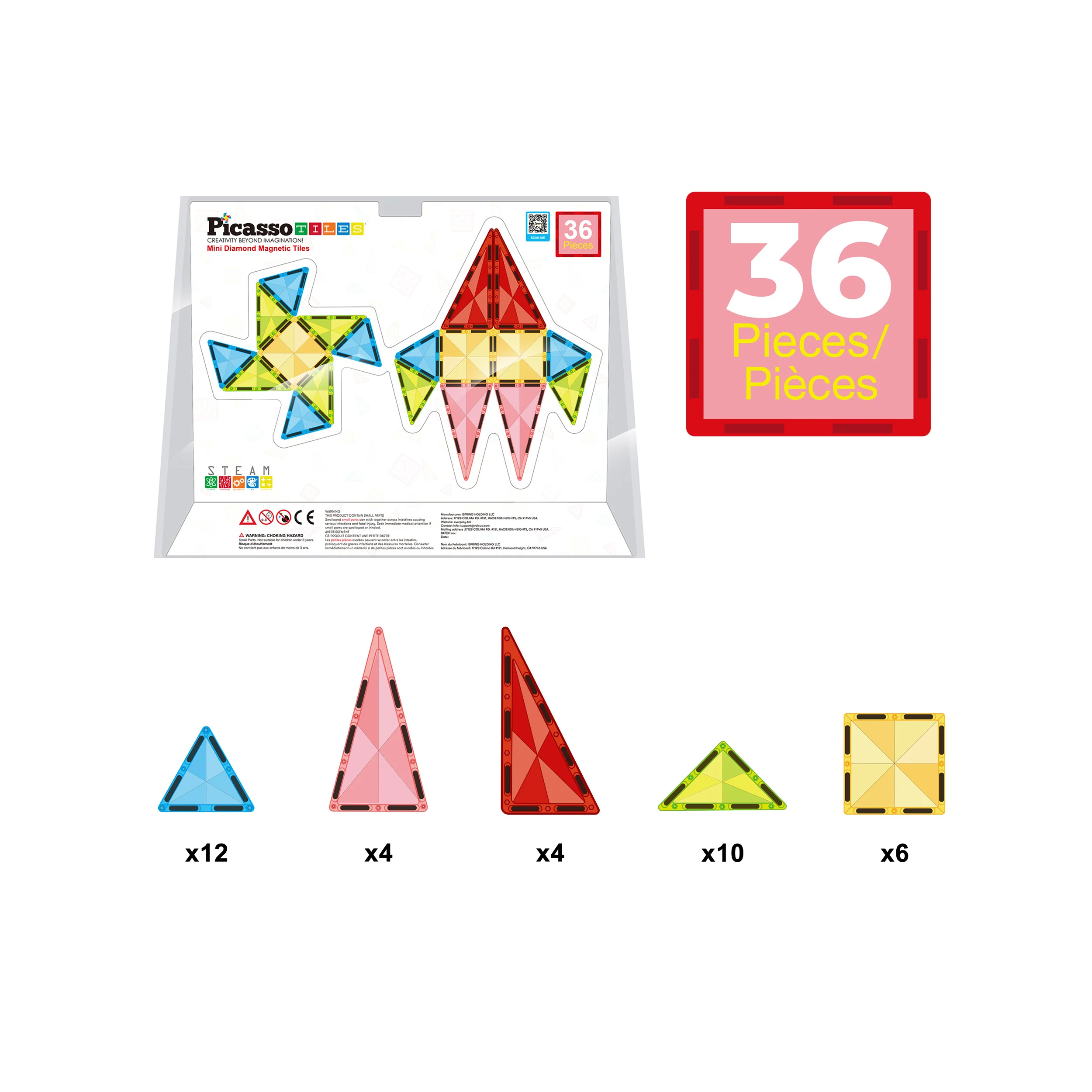 PicassoTiles Mini Diamond Series 36pc Travel Set - Image 3