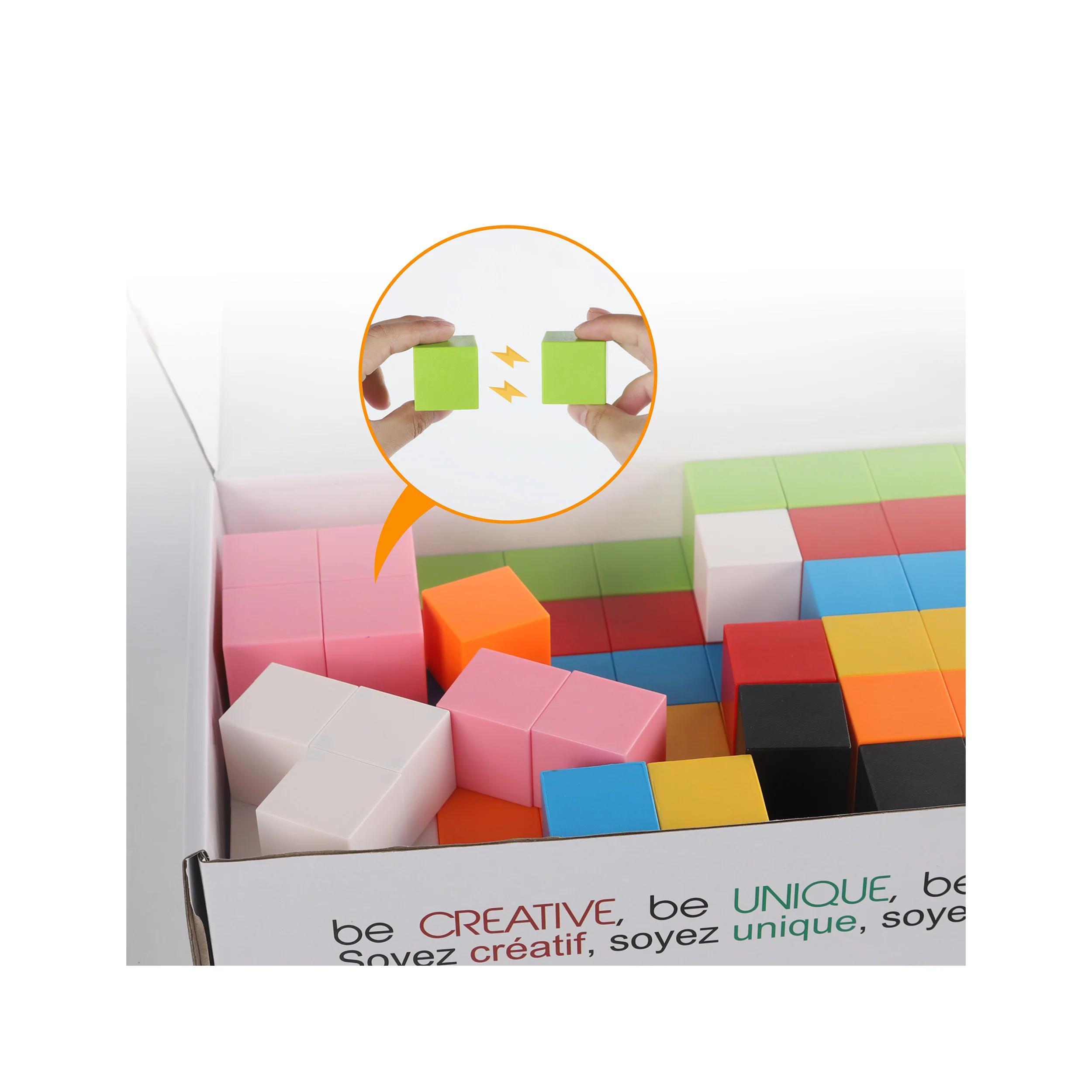 PicassoTiles Magnet Cube Building Blocks 80 Pieces 1.2" 3CM Set - Image 7