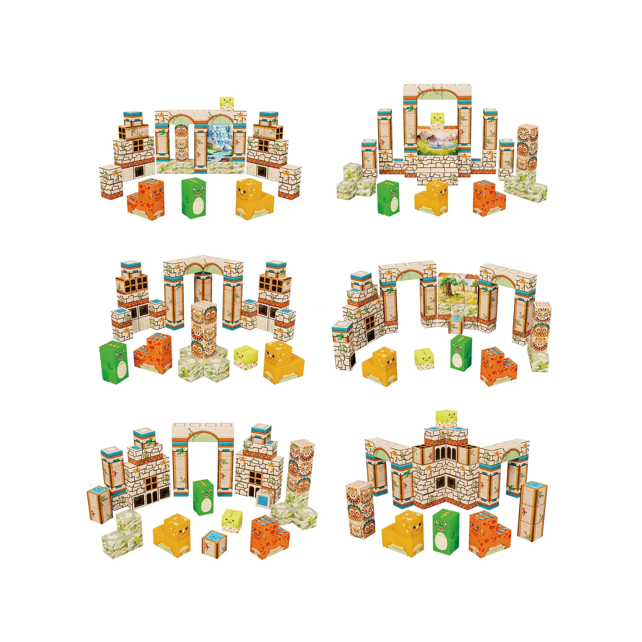 PicassoTiles Dinosaur Themed Magnetic Cube Mix and Match Building Blocks - 72 Pieces - Image 4