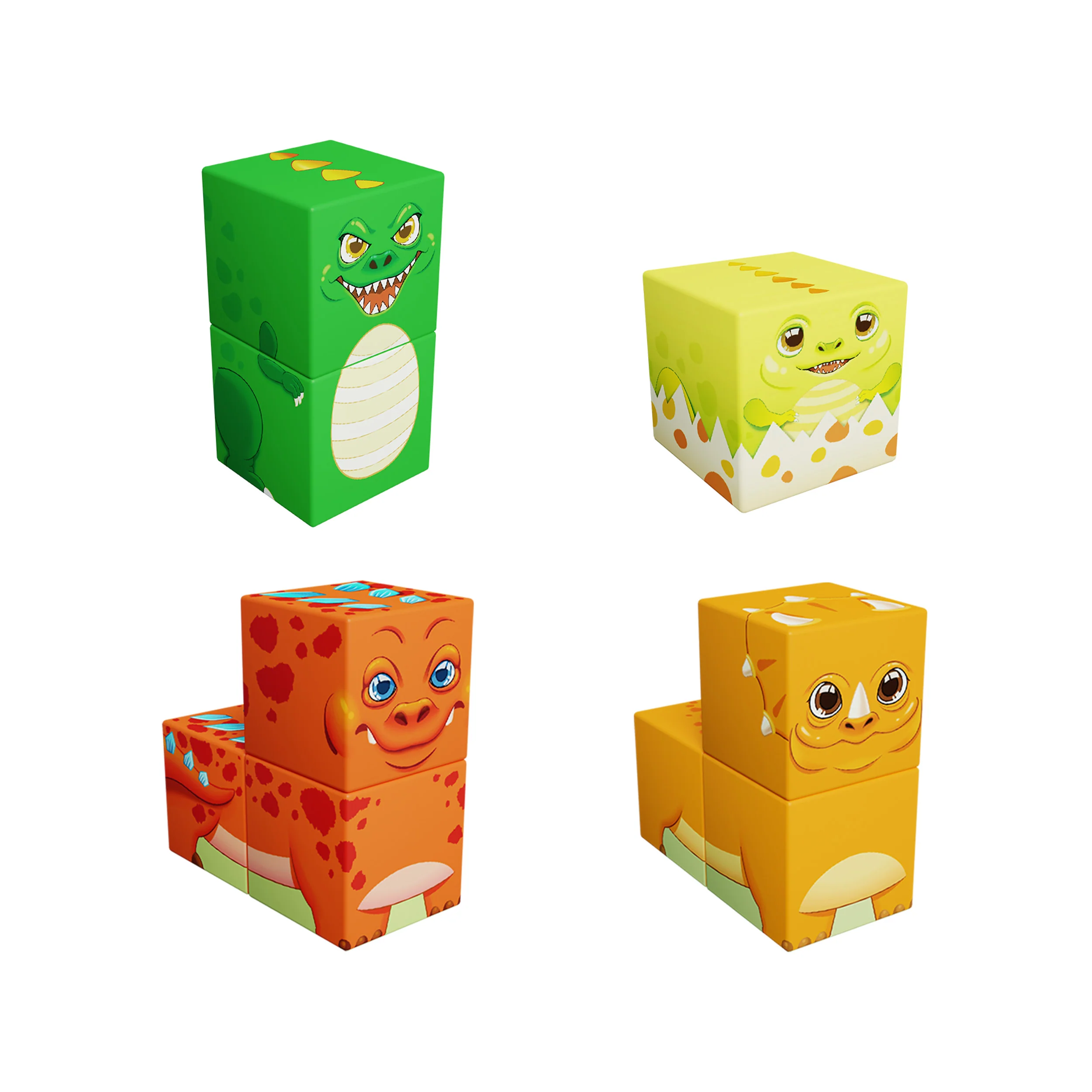 PicassoTiles Dinosaur Themed Magnetic Cube Mix and Match Building Blocks - 72 Pieces - Image 5