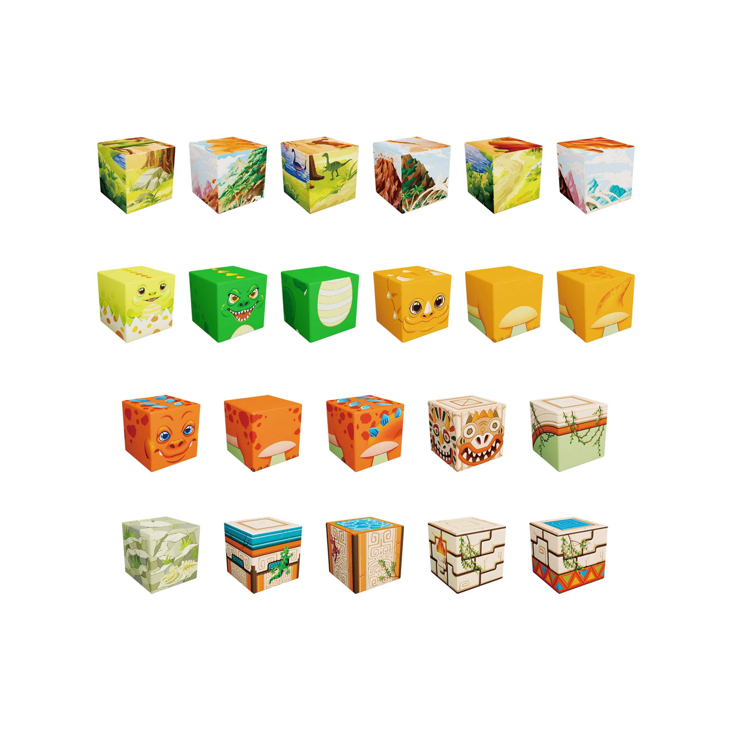 PicassoTiles Dinosaur Themed Magnetic Cube Mix and Match Building Blocks - 72 Pieces - Image 7