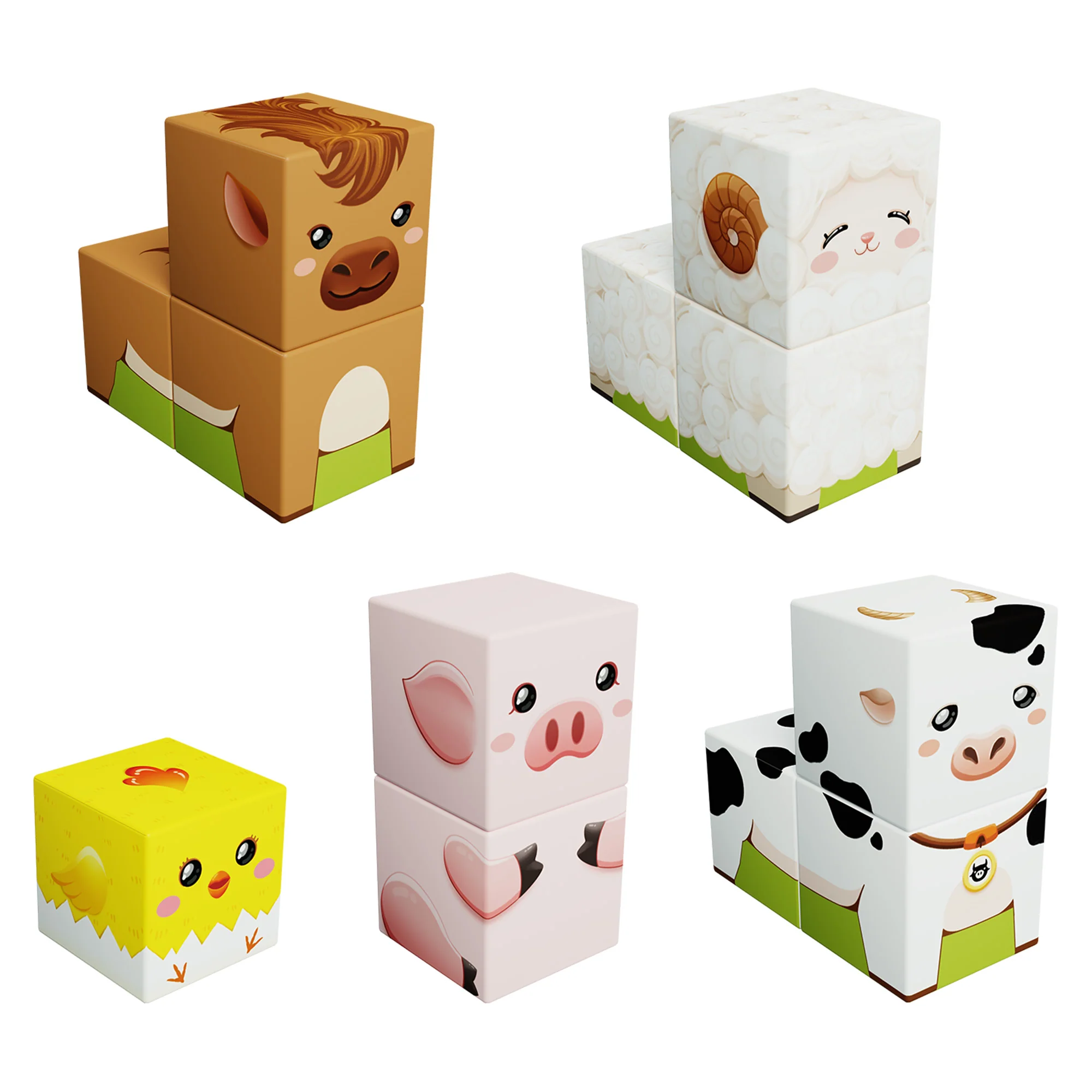 PicassoTiles 72pc Magnetic Puzzle Cube Farm House Building Set - Image 3