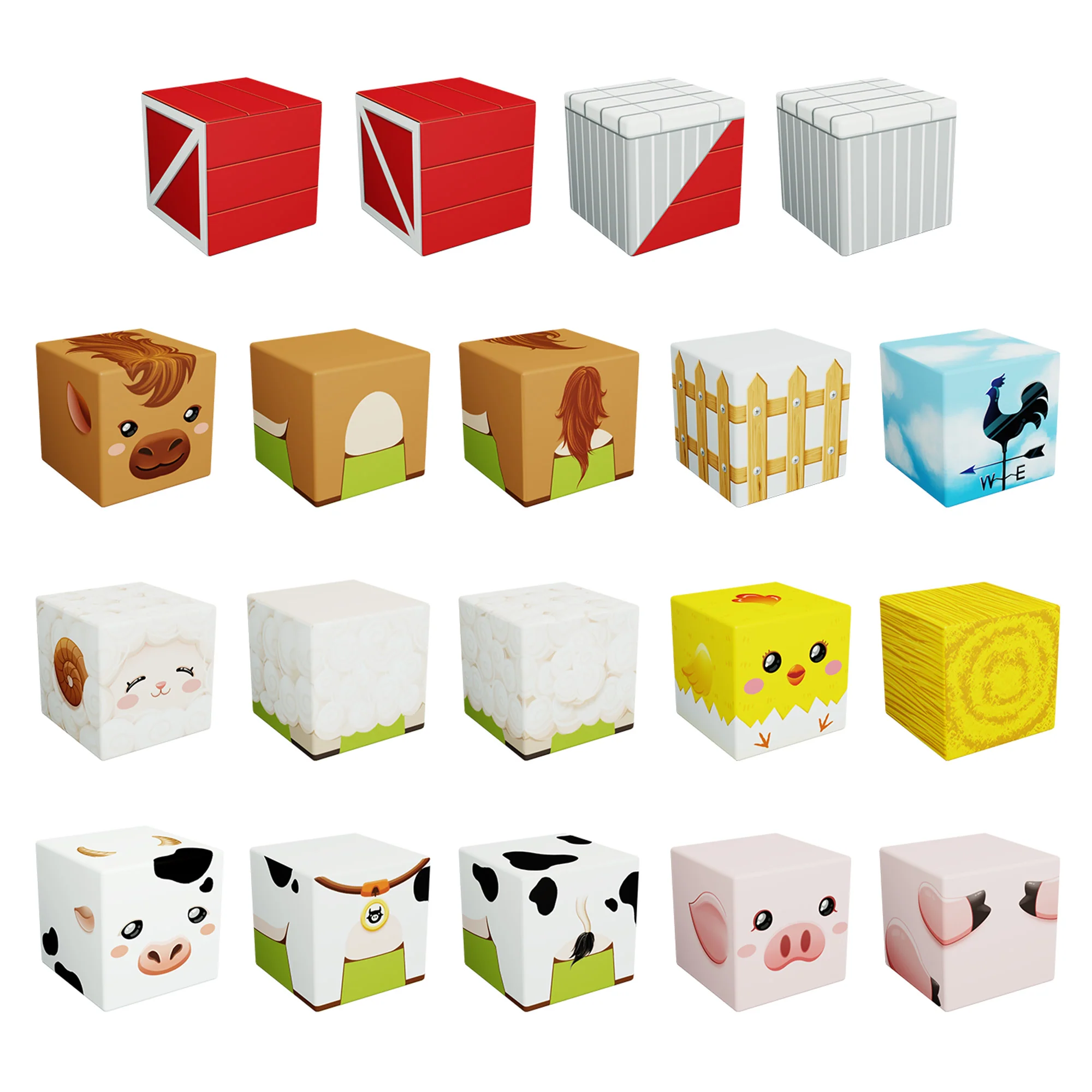 PicassoTiles 72pc Magnetic Puzzle Cube Farm House Building Set - Image 7