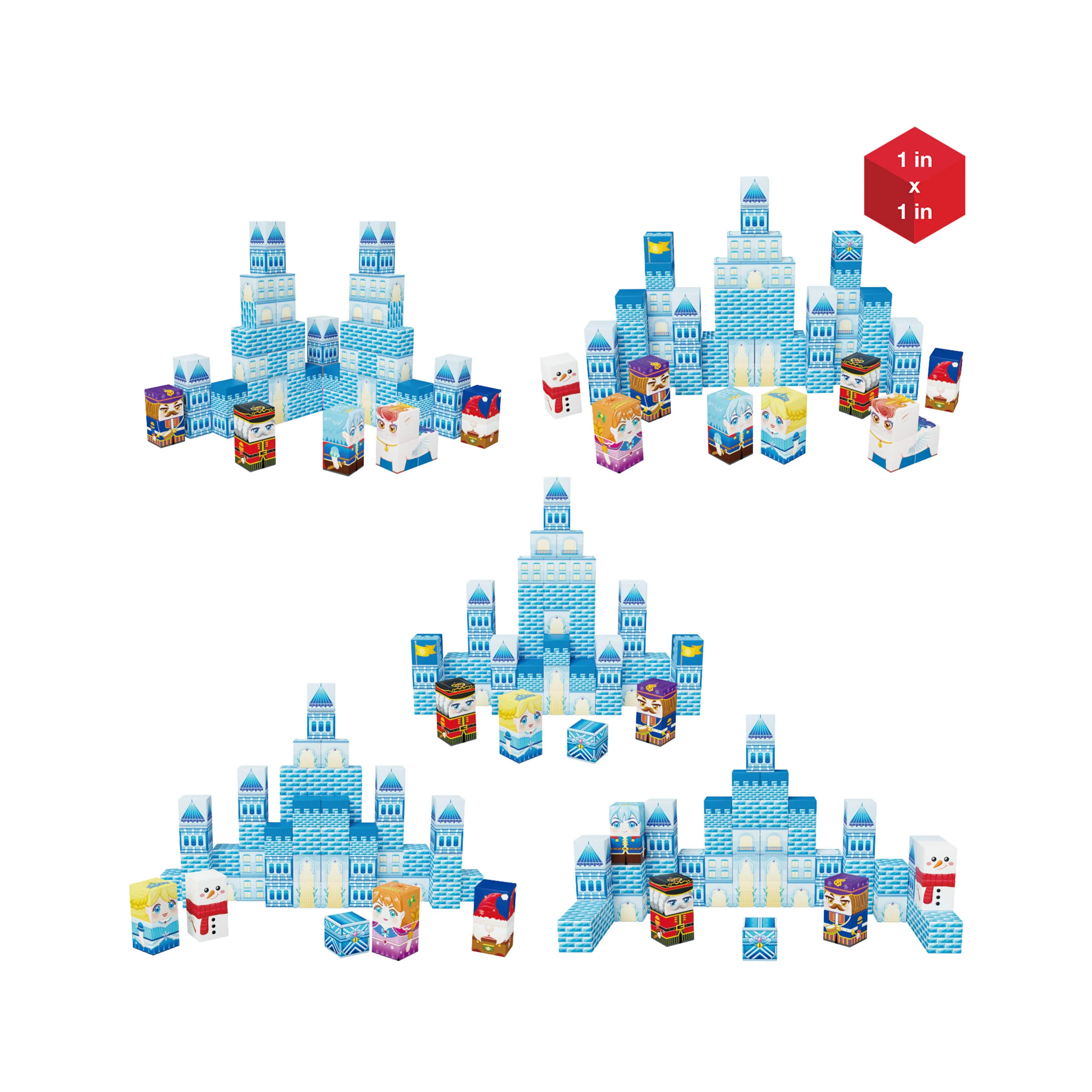 PicassoTiles Winter Ice Castle Themed Magnetic Puzzle Cube Building Set - Image 4