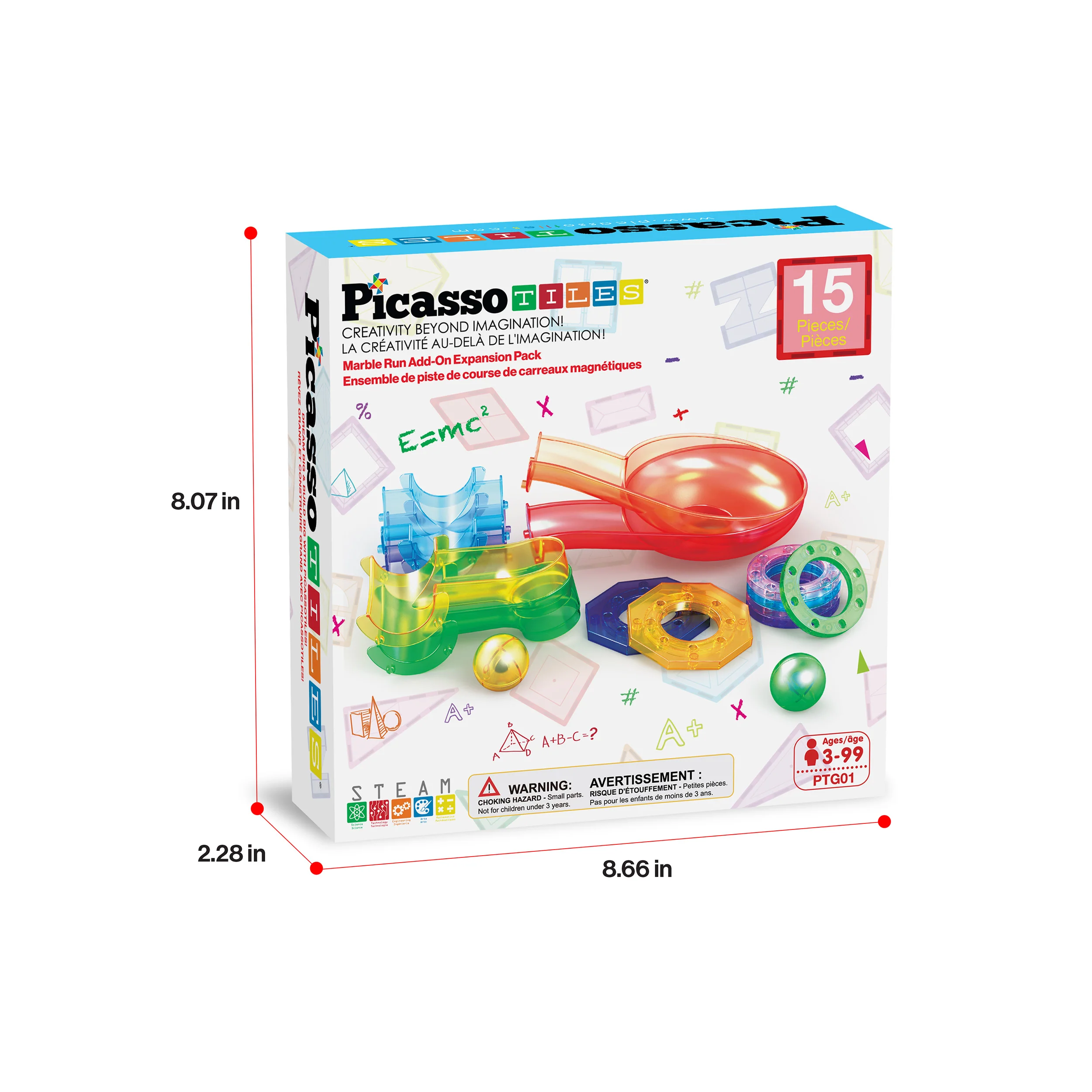PicassoTiles Magnetic Marble Run Expansion Pack (15 Pieces) - Image 2